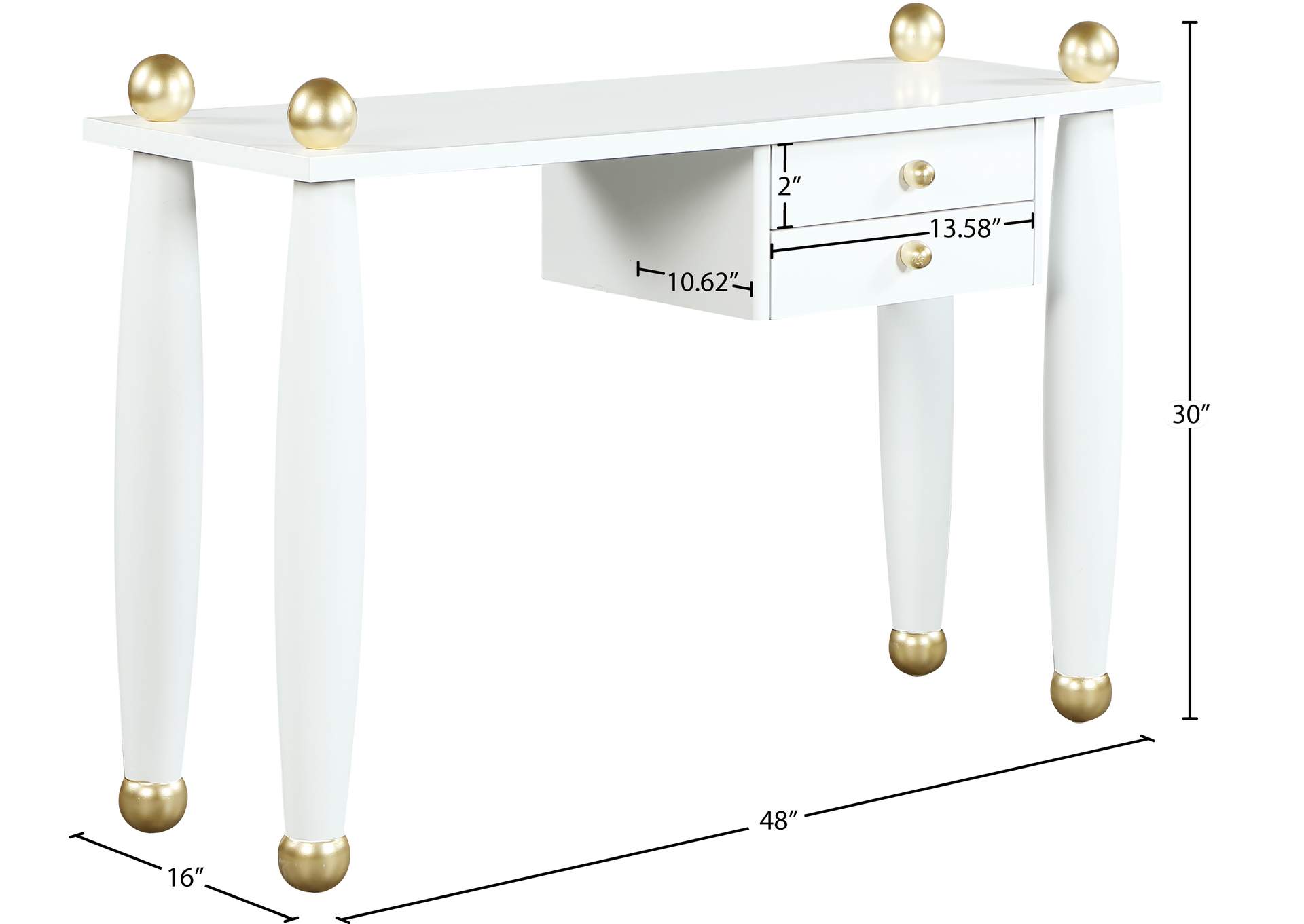 Etro White Wood And Gold Metal Desk - Console Table image 9