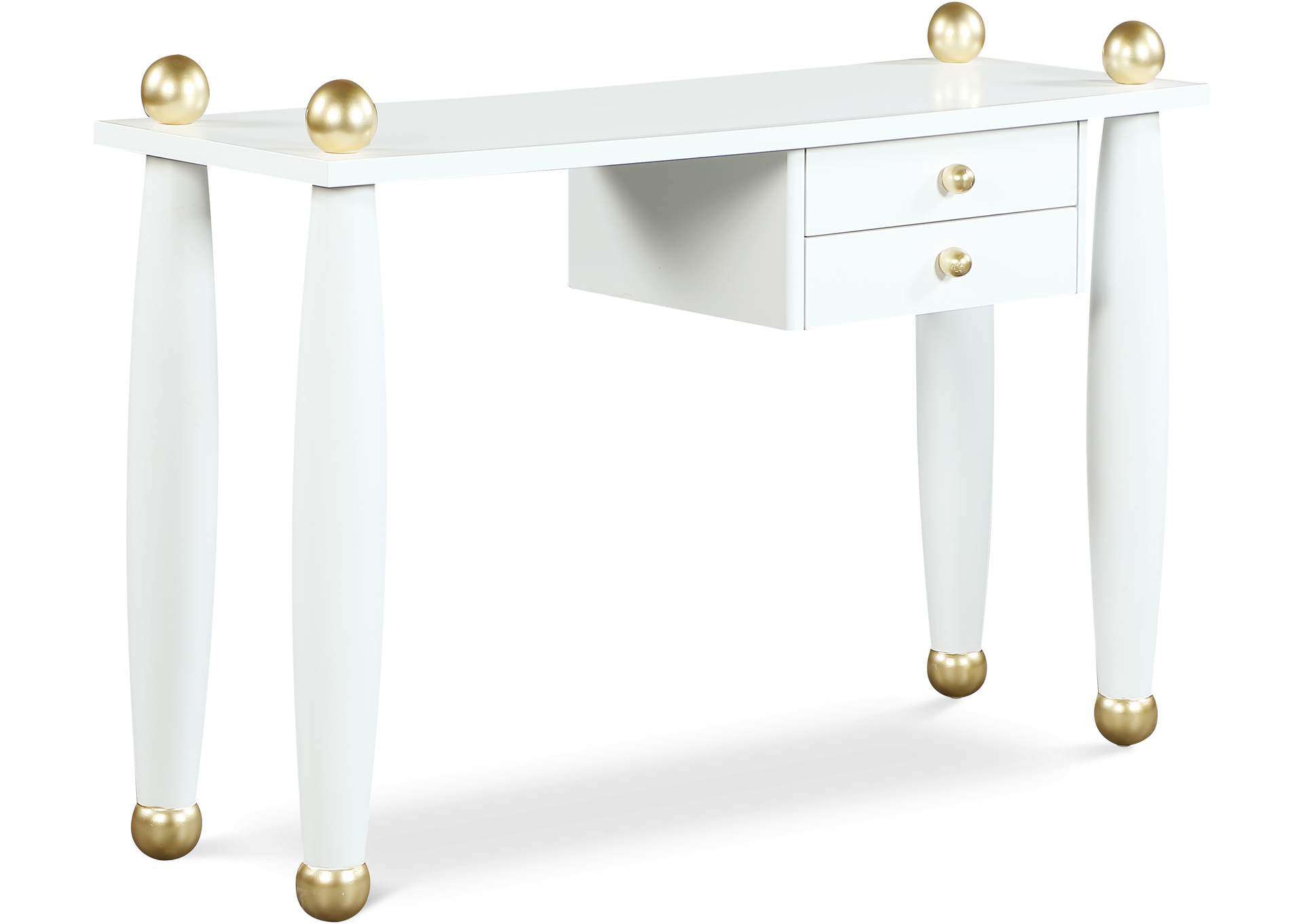 Etro White Wood And Gold Metal Desk - Console Table image 1