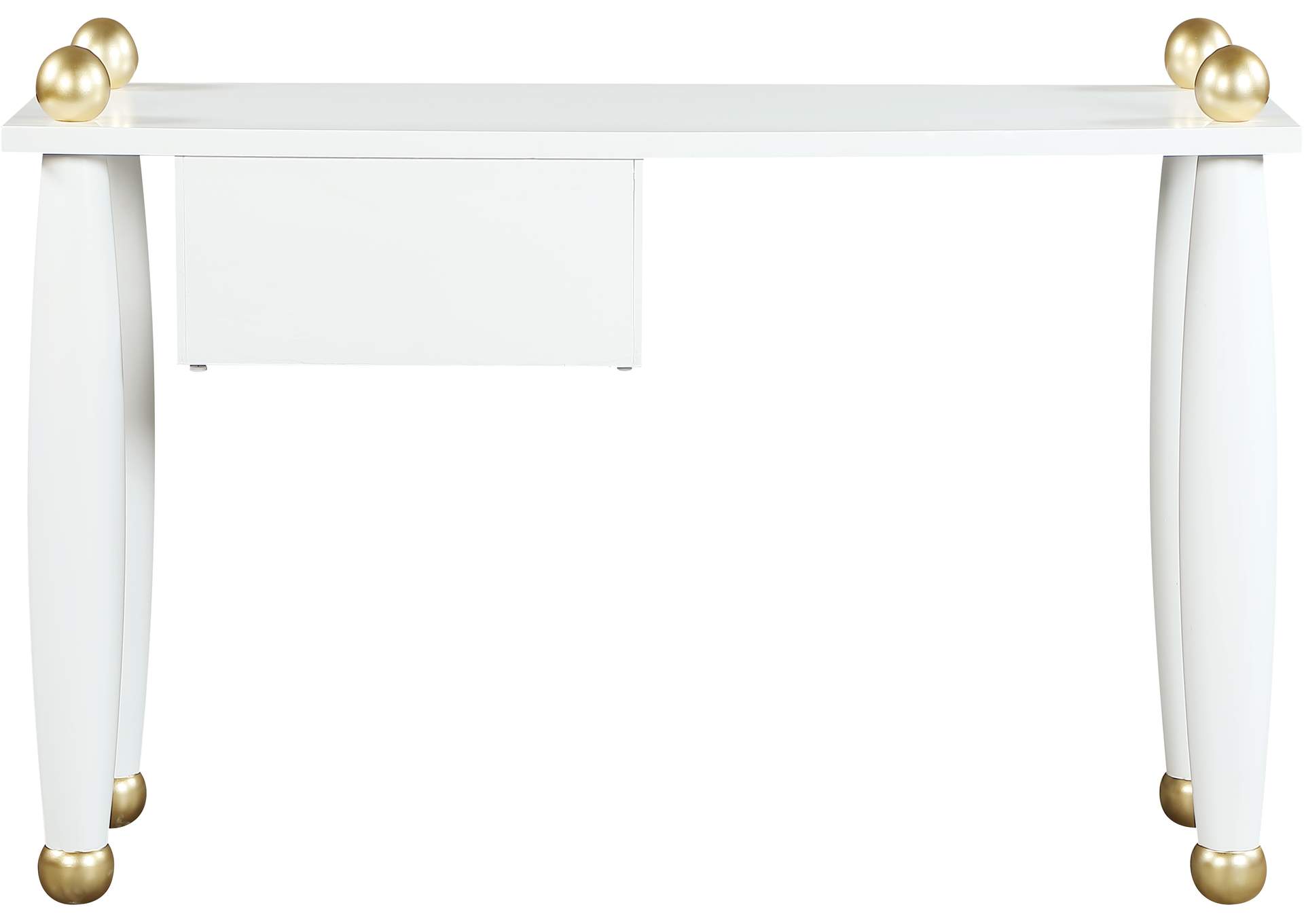 Etro White Wood And Gold Metal Desk - Console Table image 5