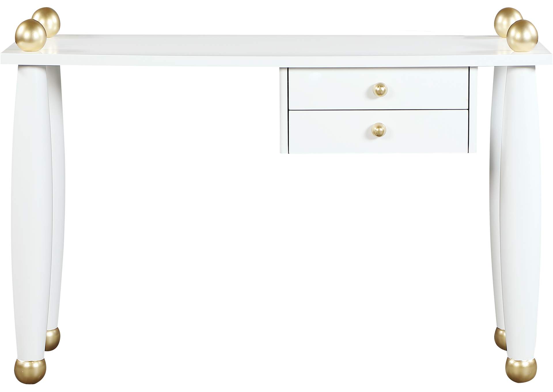 Etro White Wood And Gold Metal Desk - Console Table image 7