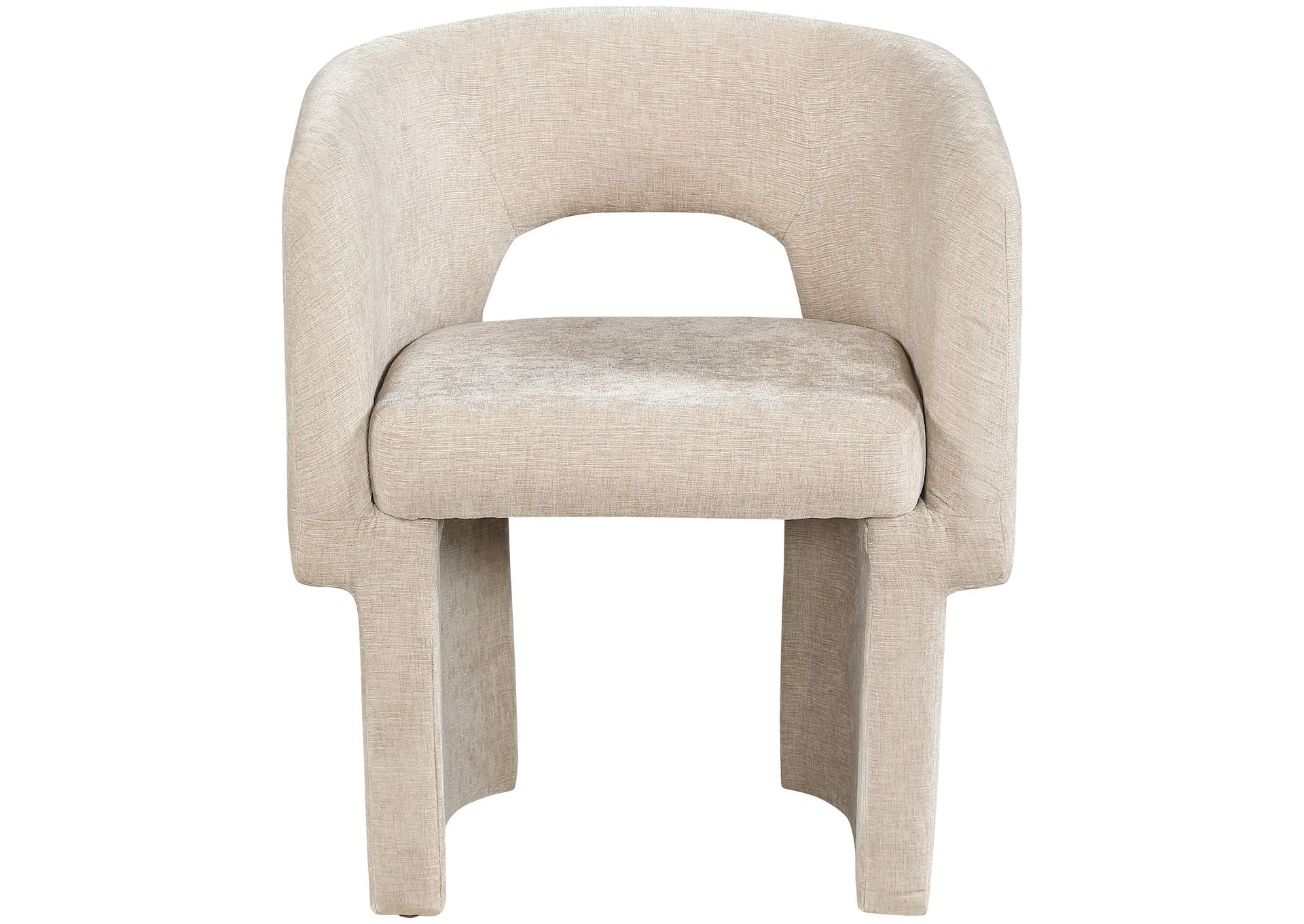 Emmet Beige Chenille Fabric Dining Chair - Accent Chair