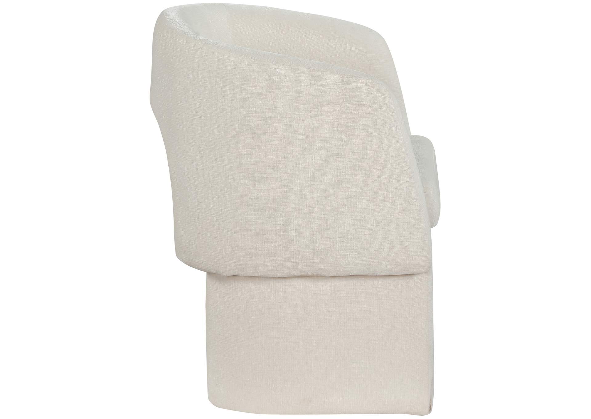 Emmet Cream Chenille Fabric Dining Chair - Accent Chair