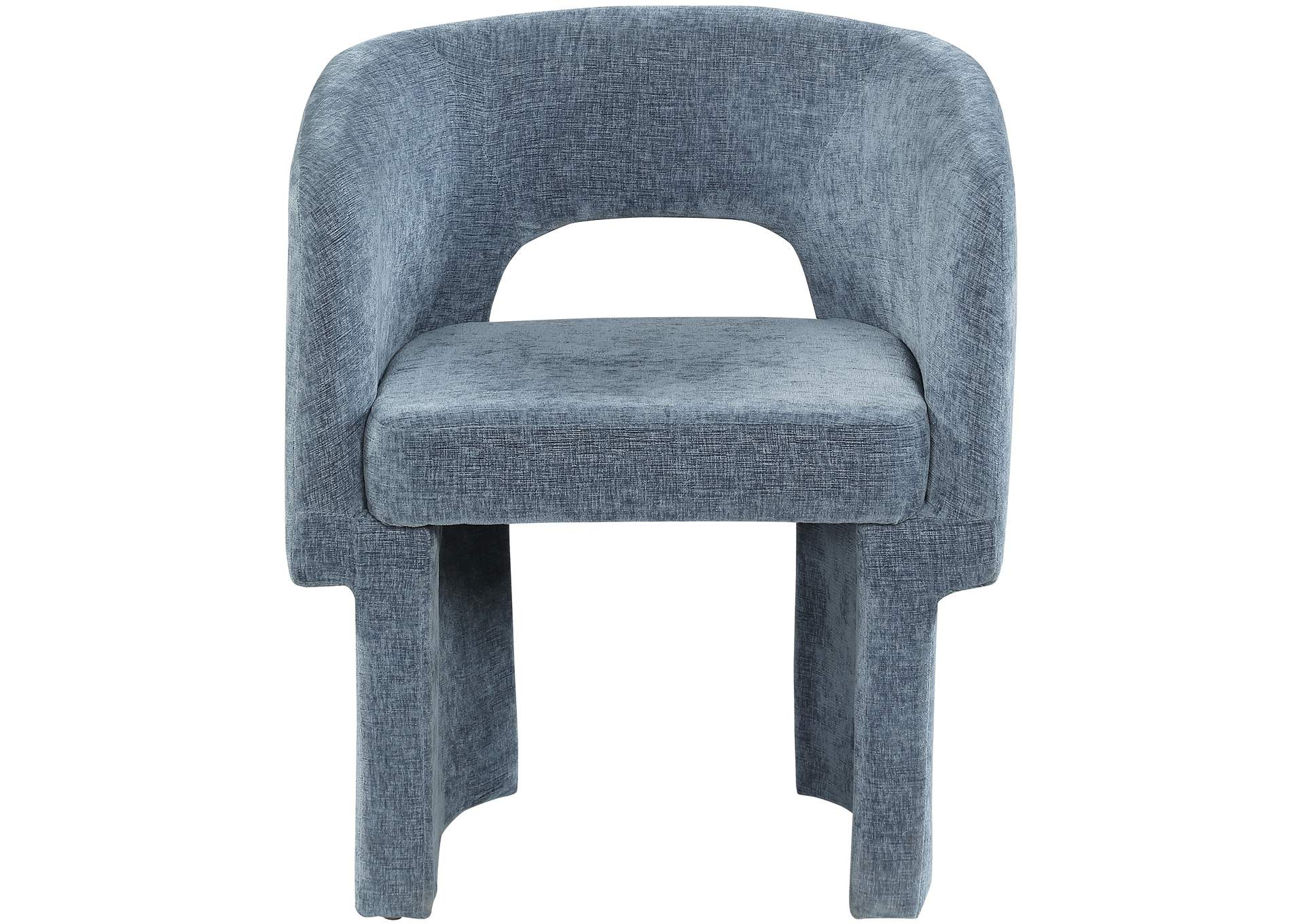 Emmet Light Blue Chenille Fabric Dining Chair - Accent Chair