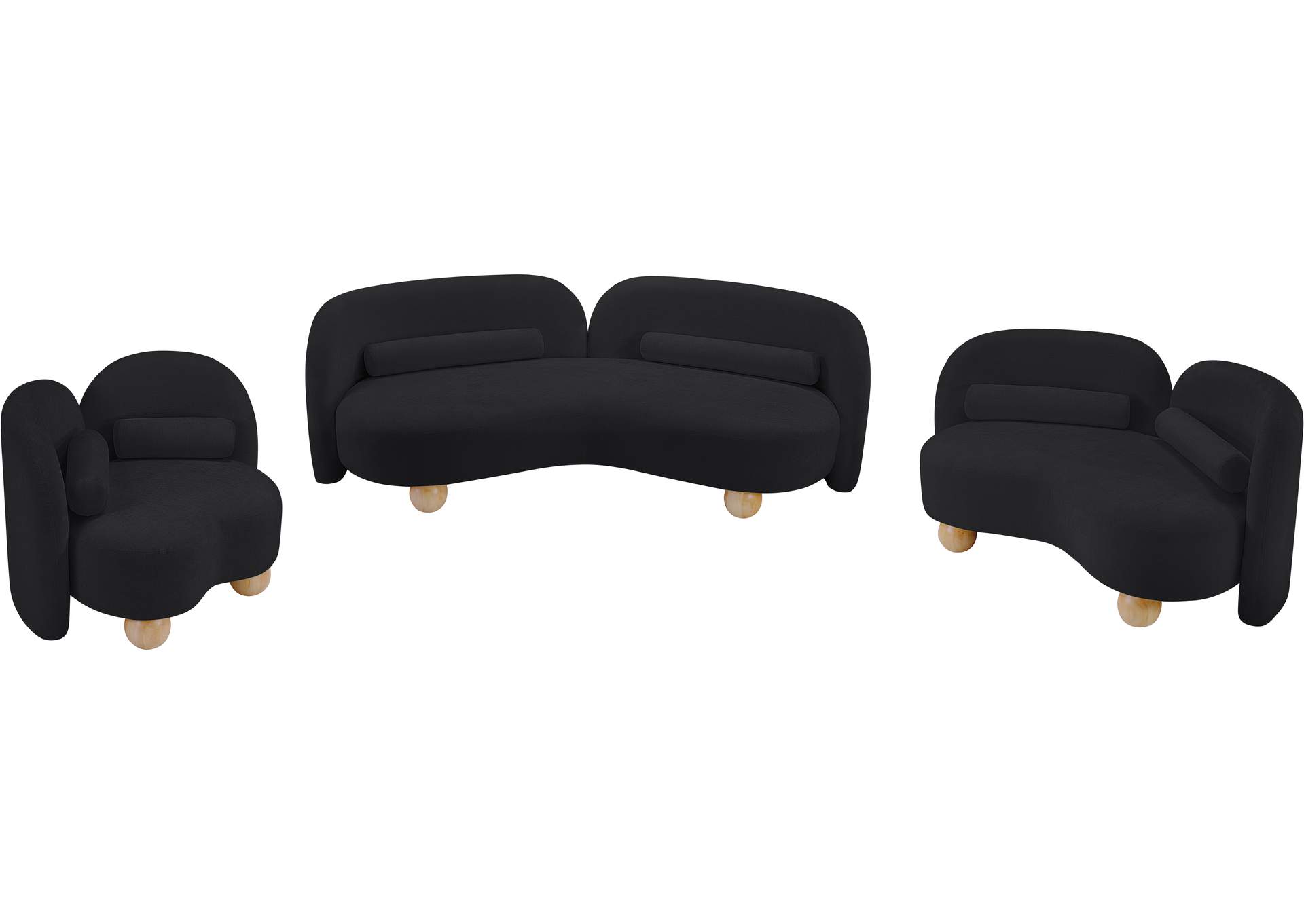 Daphne Black Chenille Fabric Chair