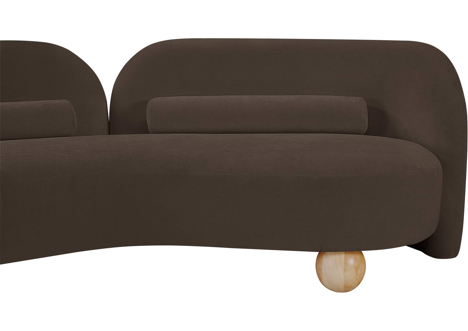Daphne Brown Chenille Fabric Loveseat