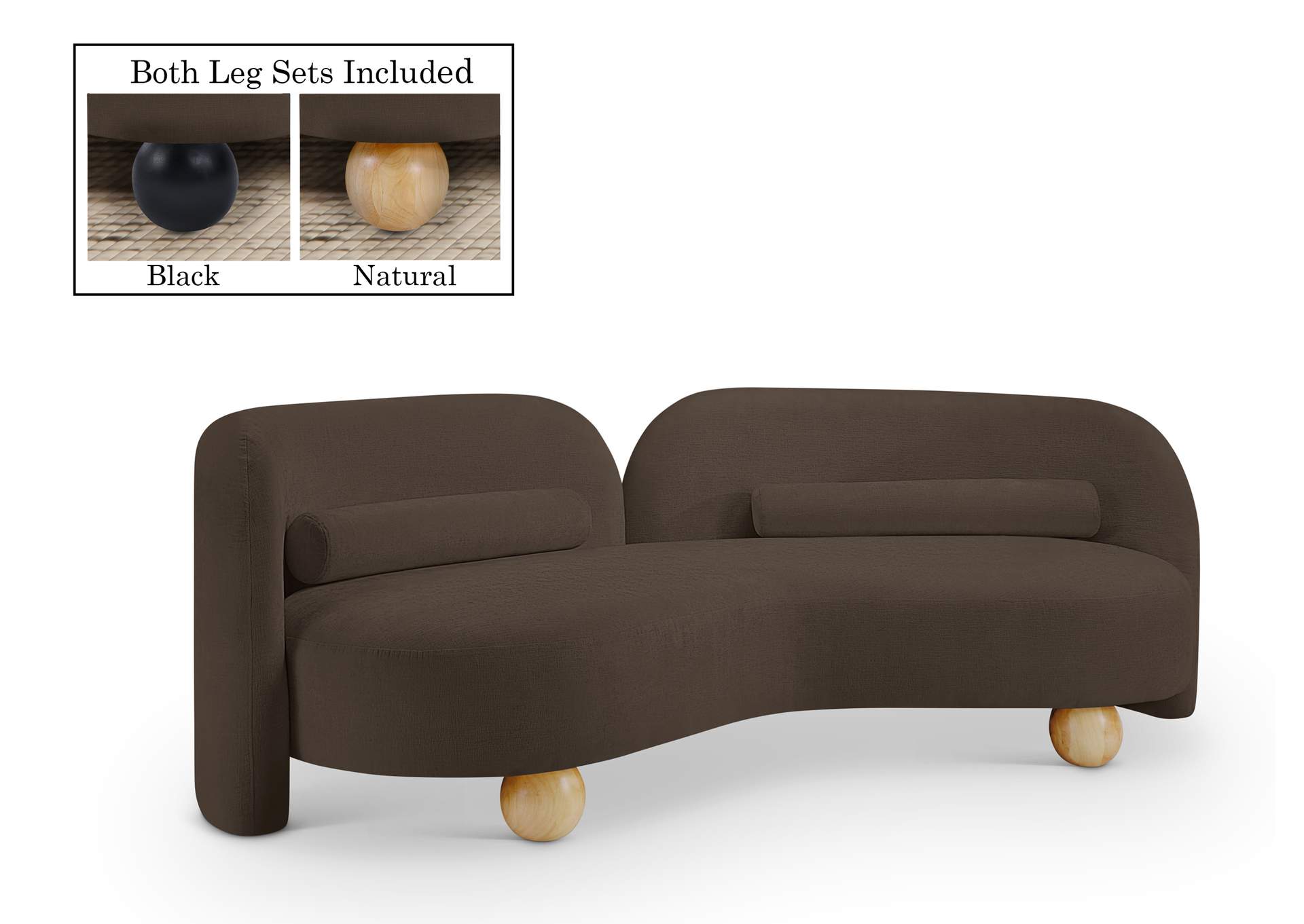 Daphne Brown Chenille Fabric Sofa image 1
