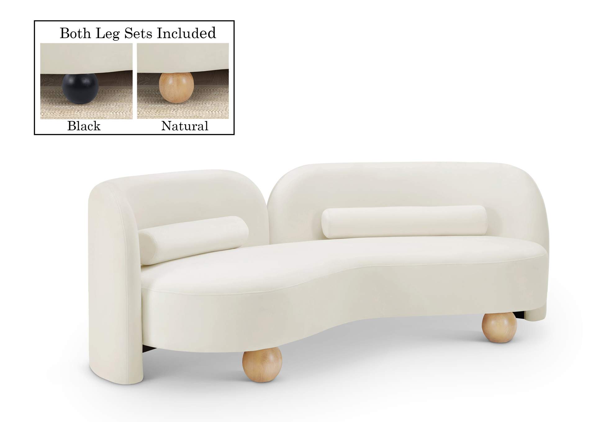 Daphne Cream Velvet Sofa