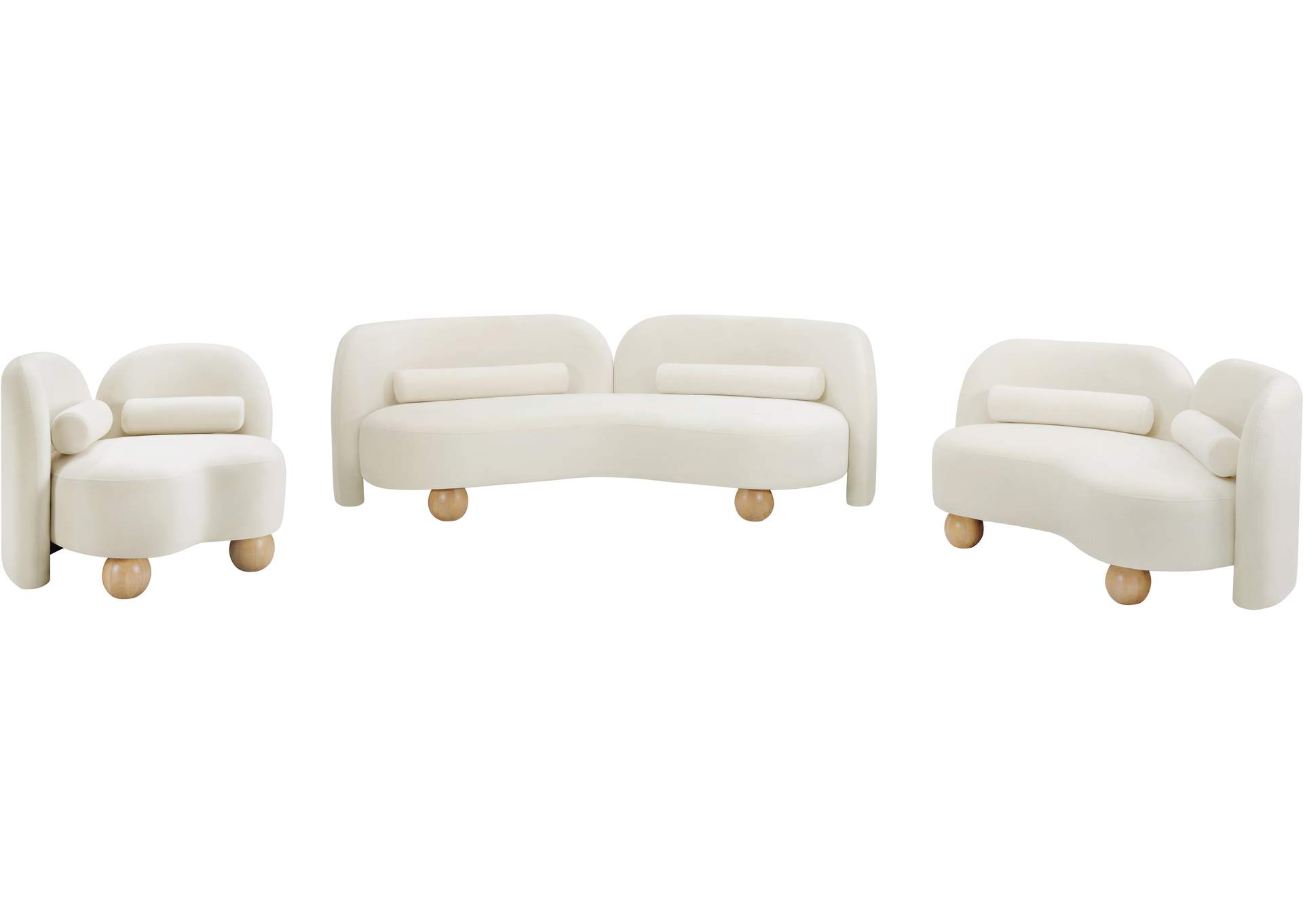 Daphne Cream Velvet Sofa