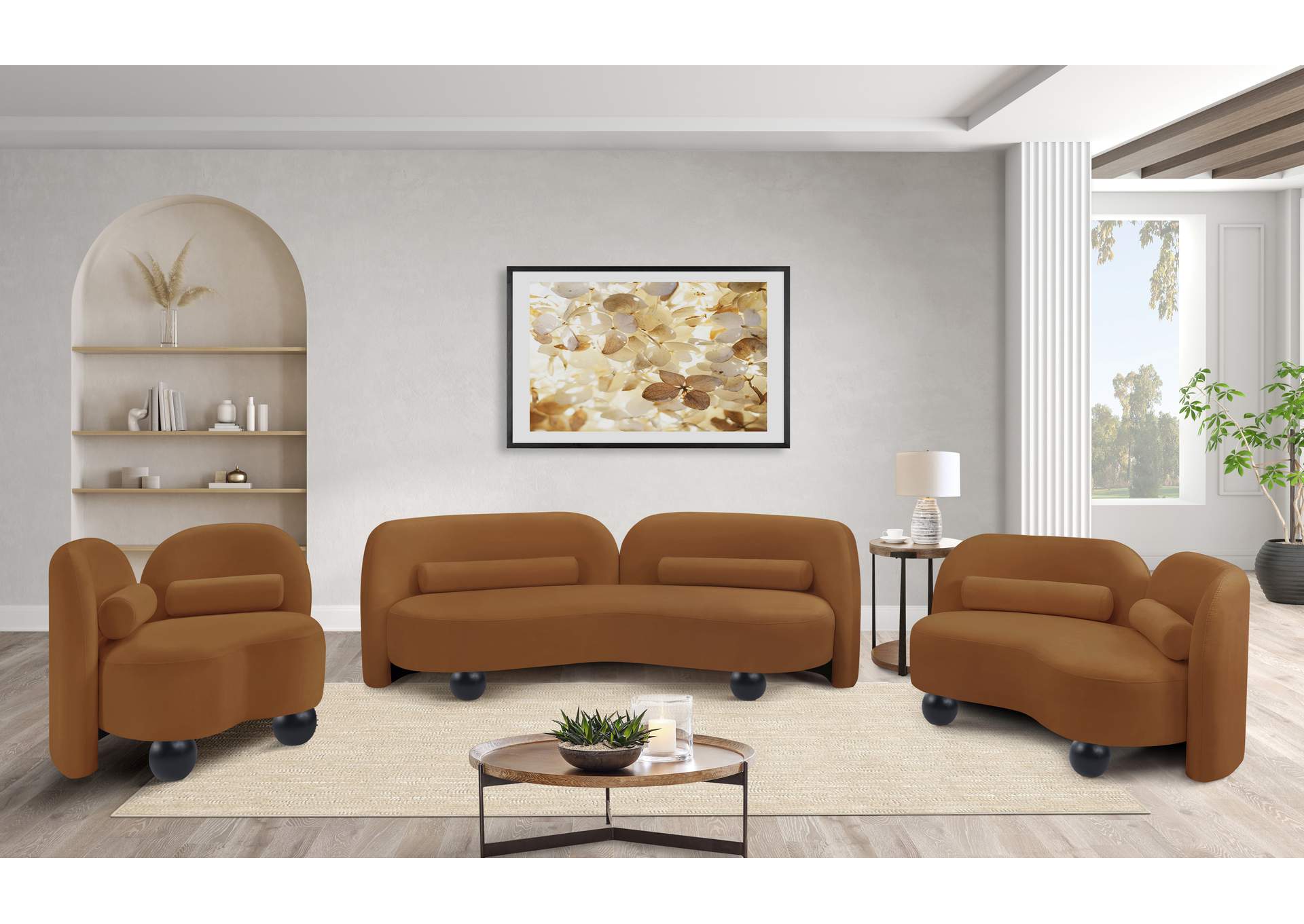 Daphne Saddle Velvet Sofa