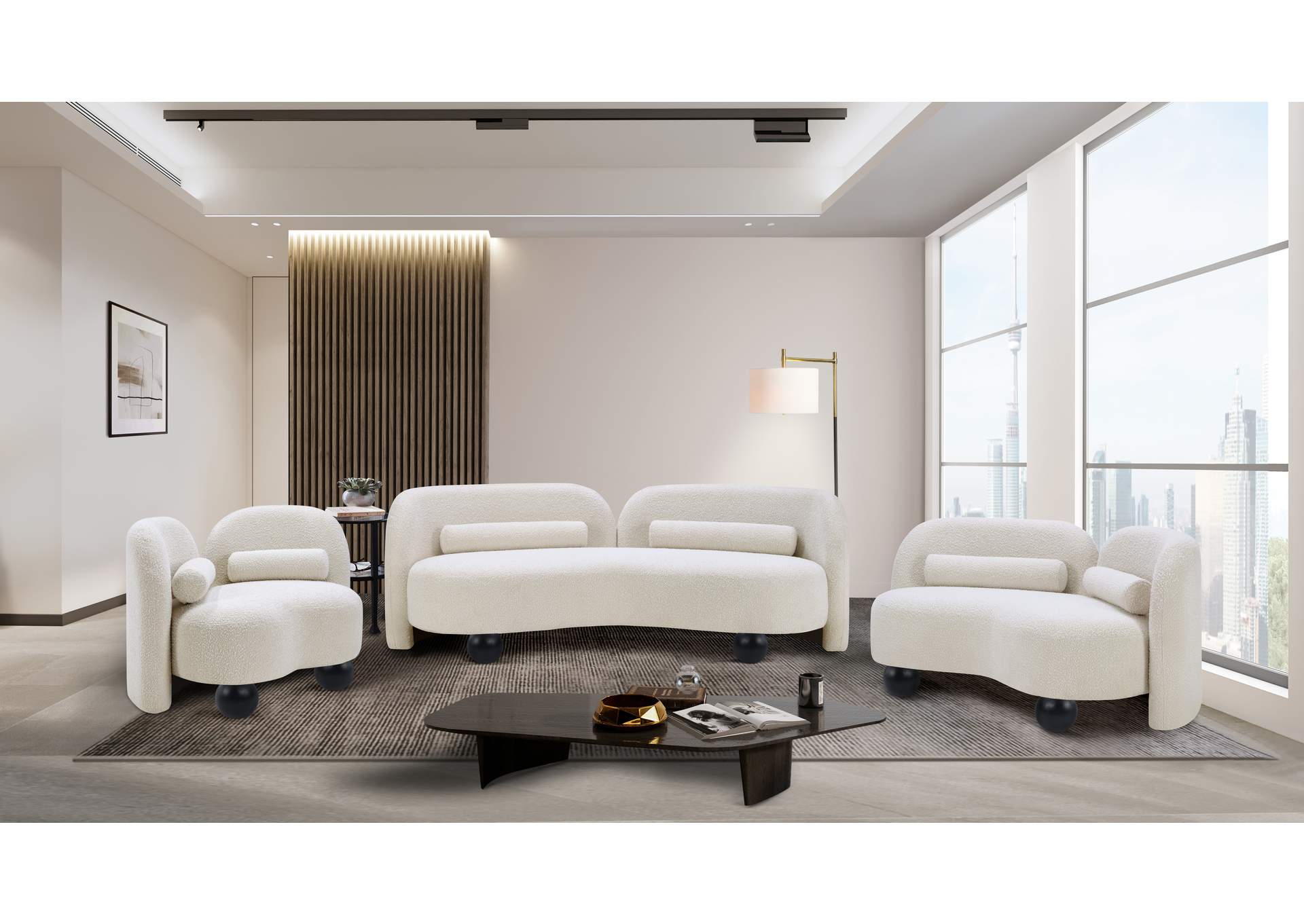 Daphne Cream Boucle Fabric Chair