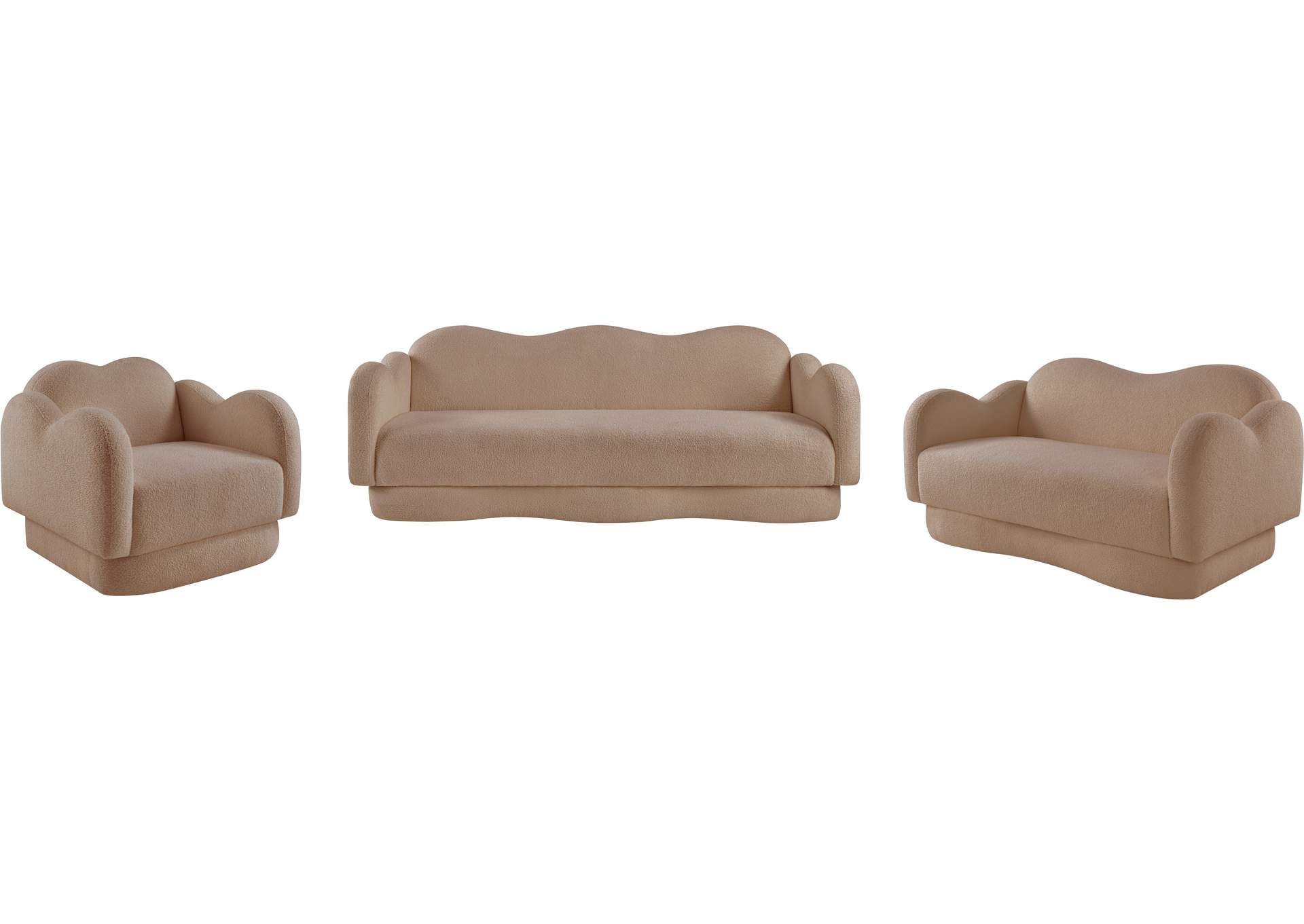Bloom Beige Teddy Fabric Loveseat image 12