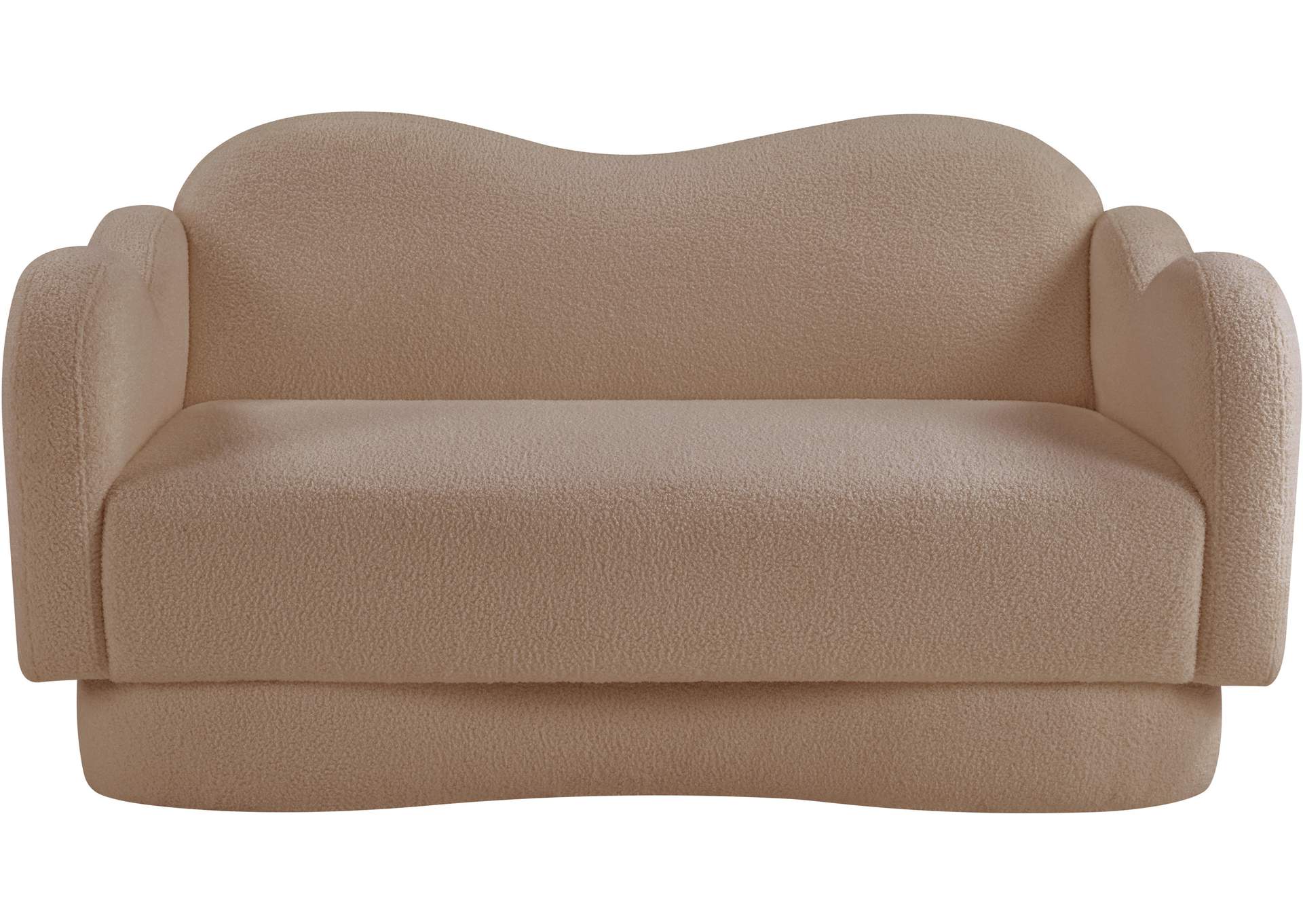 Bloom Beige Teddy Fabric Loveseat image 4