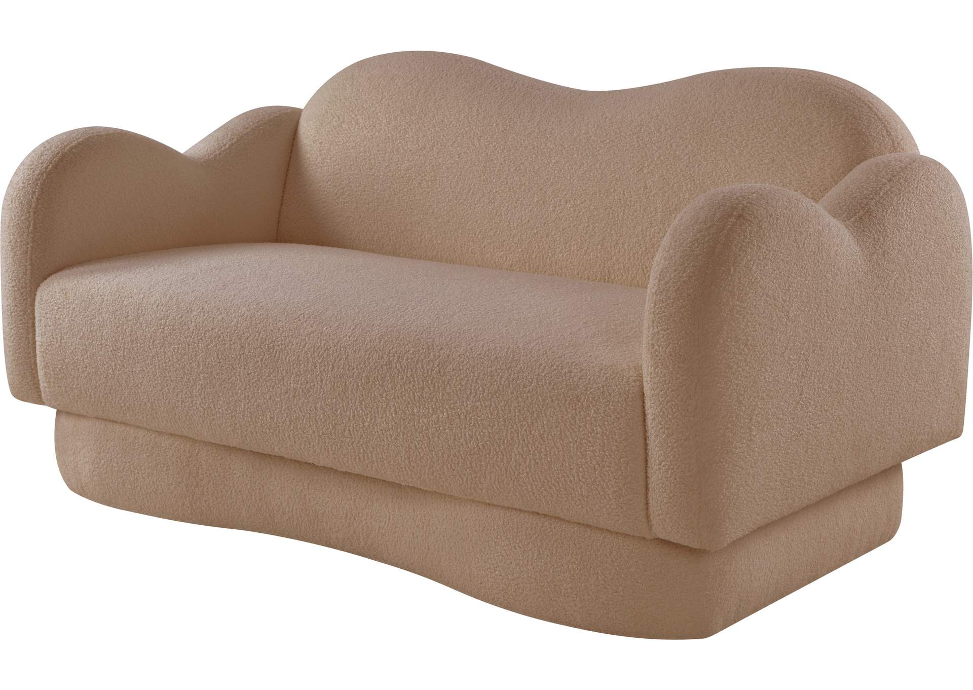 Bloom Beige Teddy Fabric Loveseat image 8