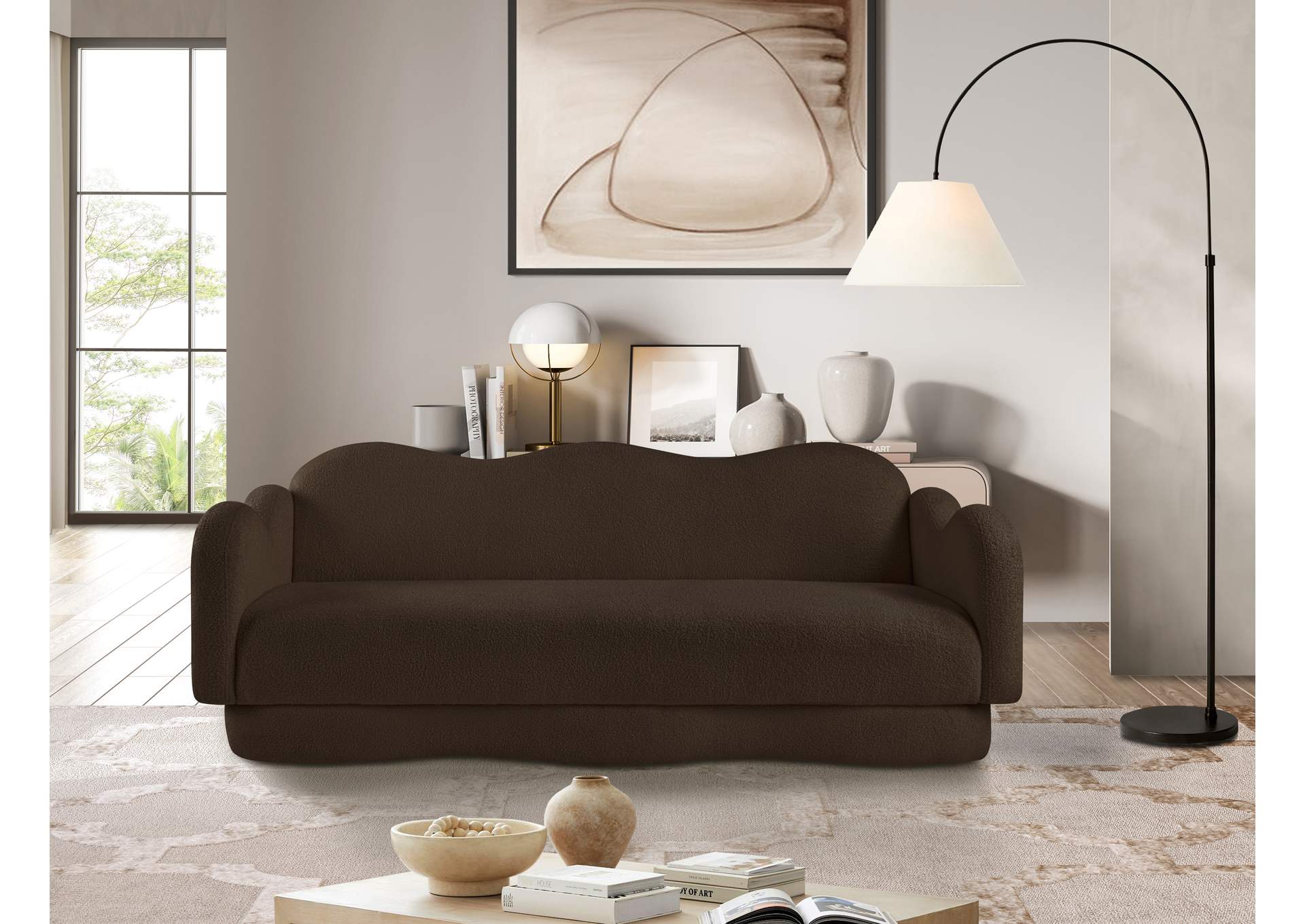 Bloom Brown Teddy Fabric Sofa
