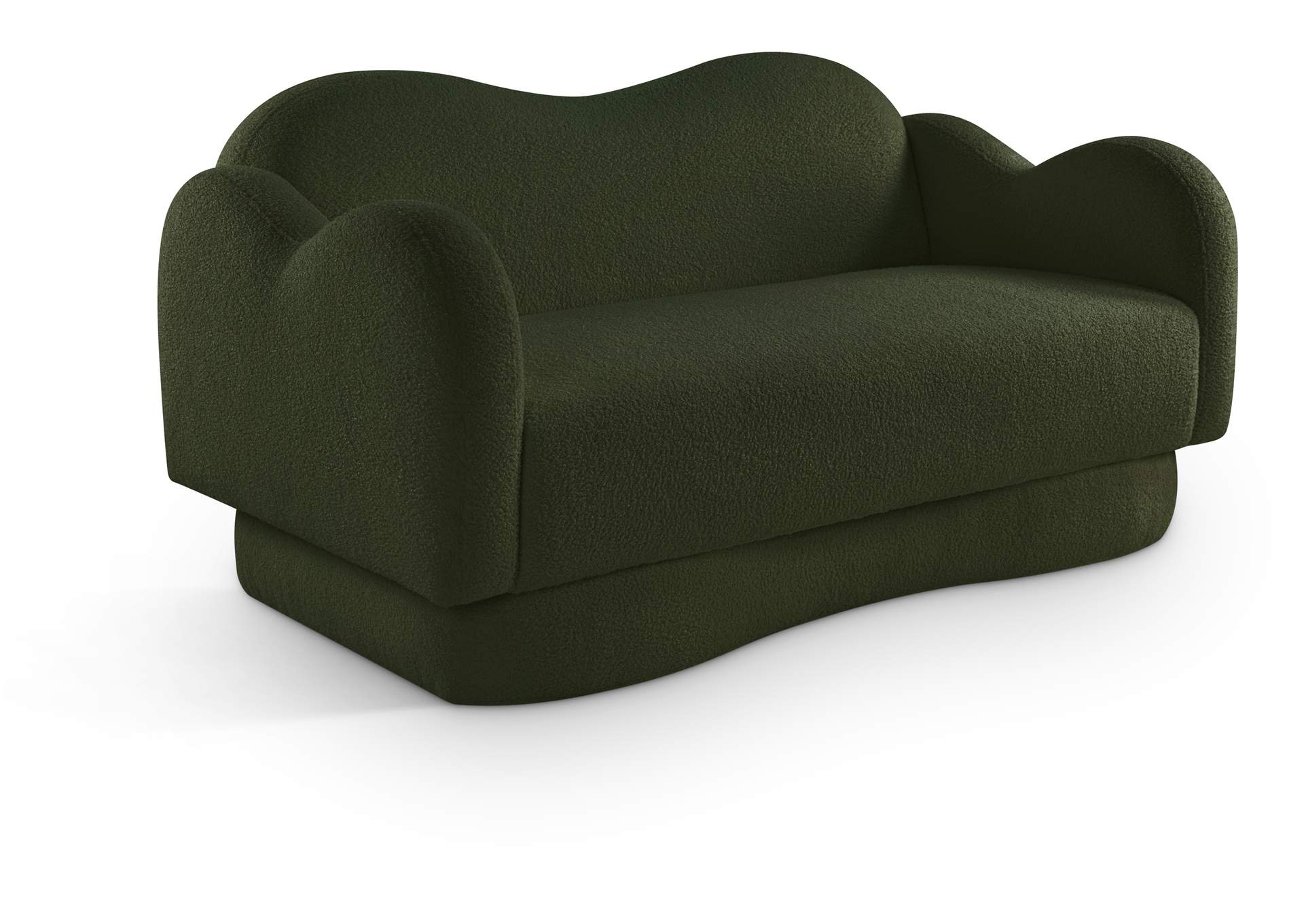 Bloom Green Teddy Fabric Loveseat image 1