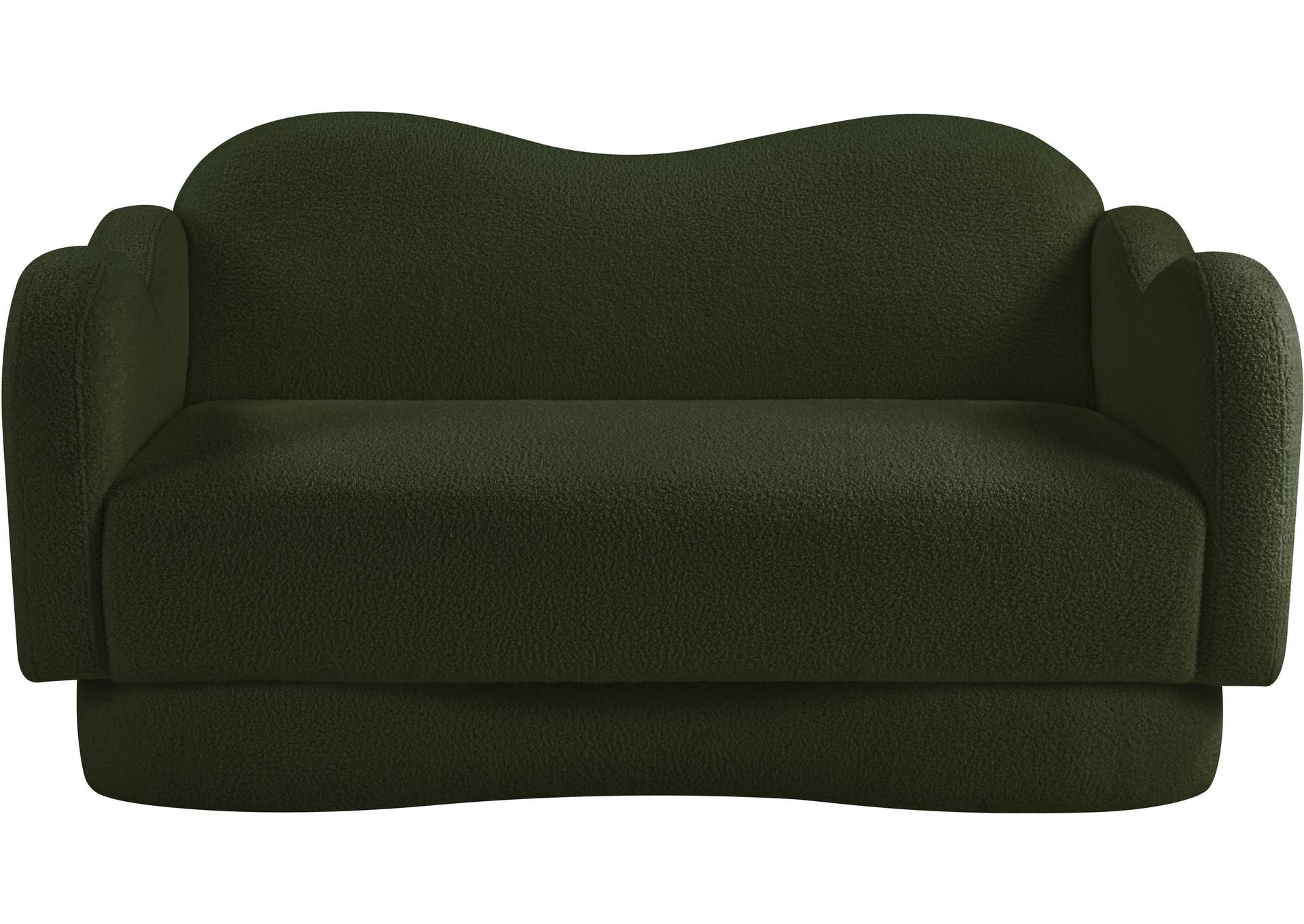 Bloom Green Teddy Fabric Loveseat image 4