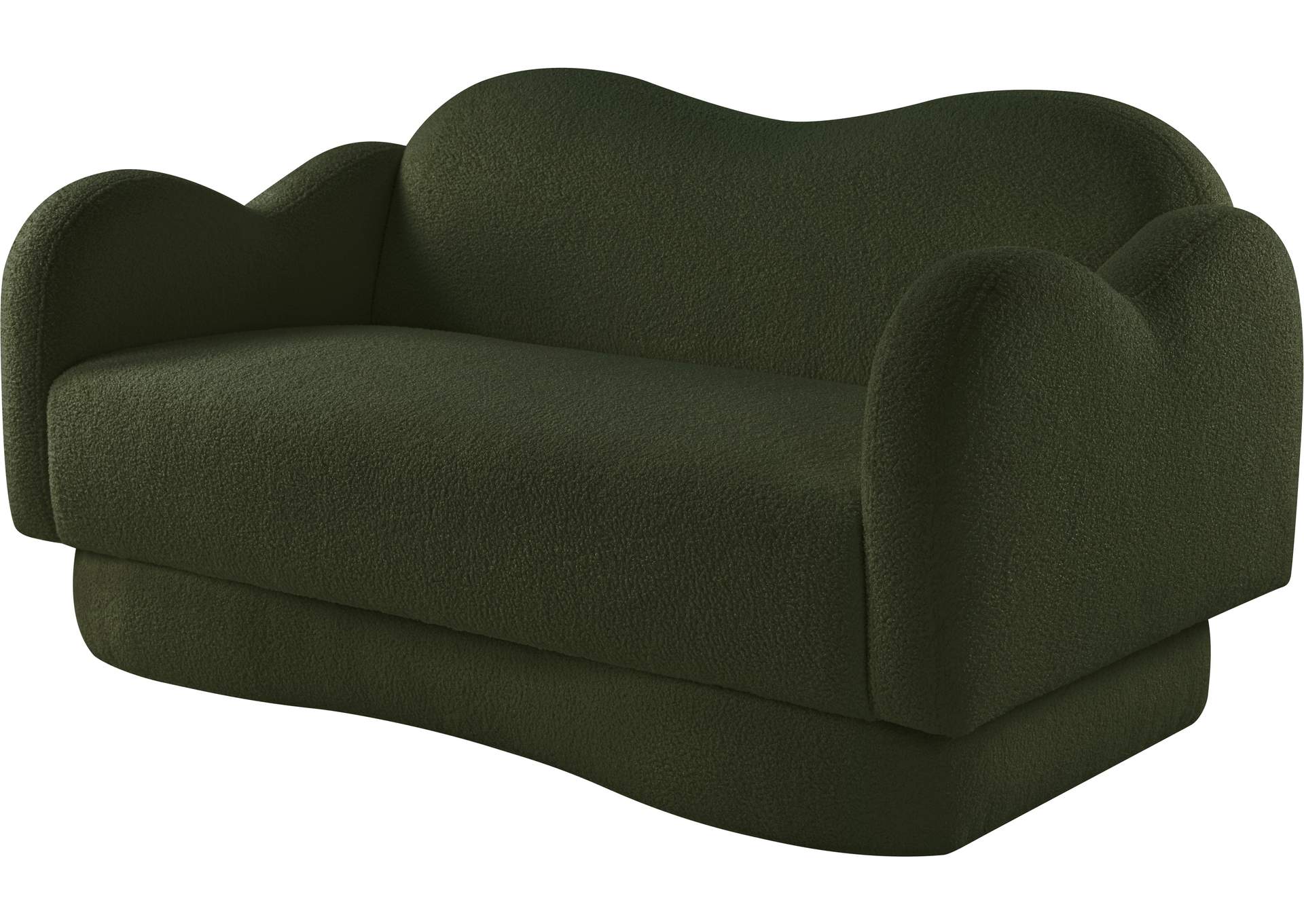 Bloom Green Teddy Fabric Loveseat image 8