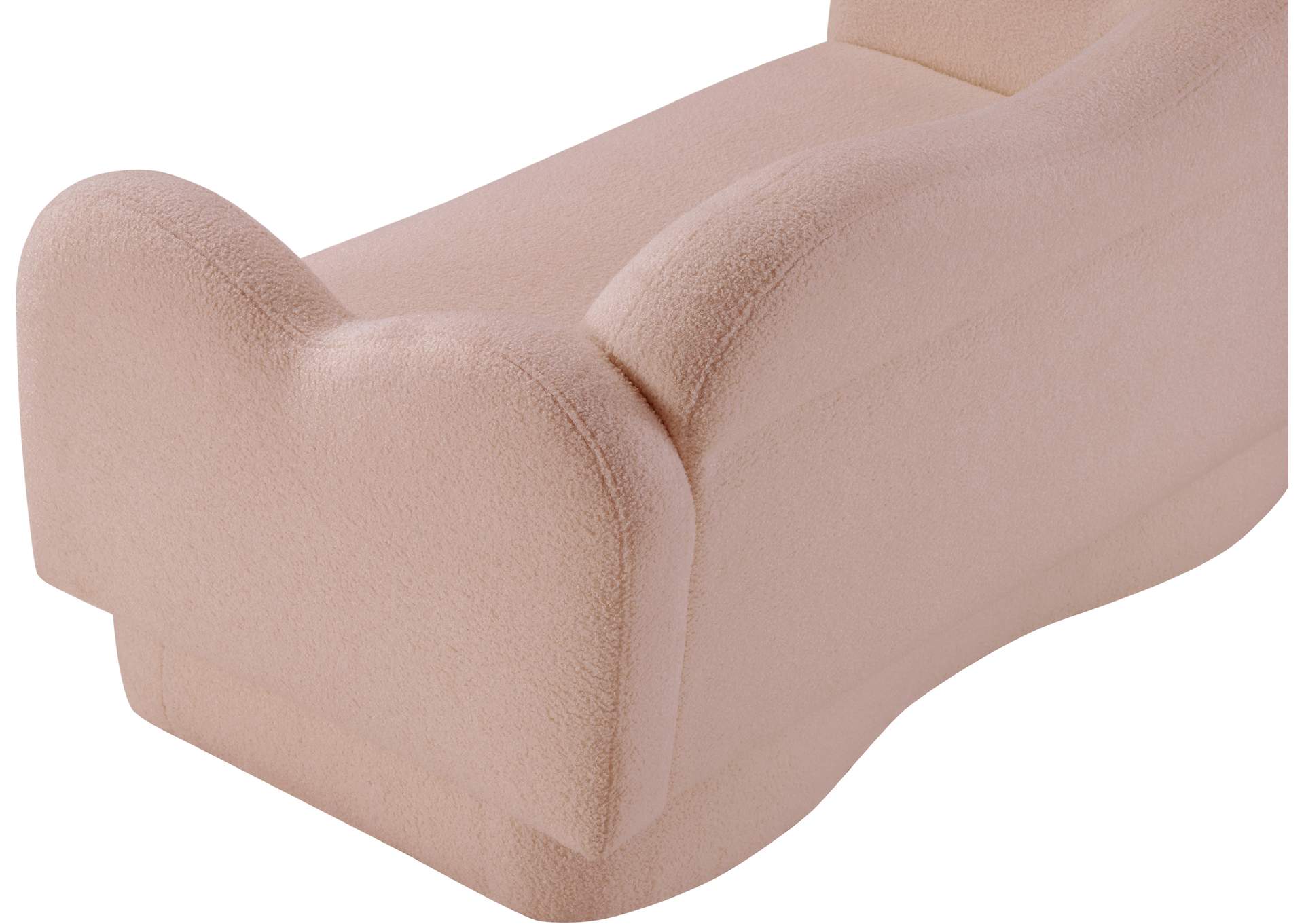 Bloom Pink Teddy Fabric Loveseat