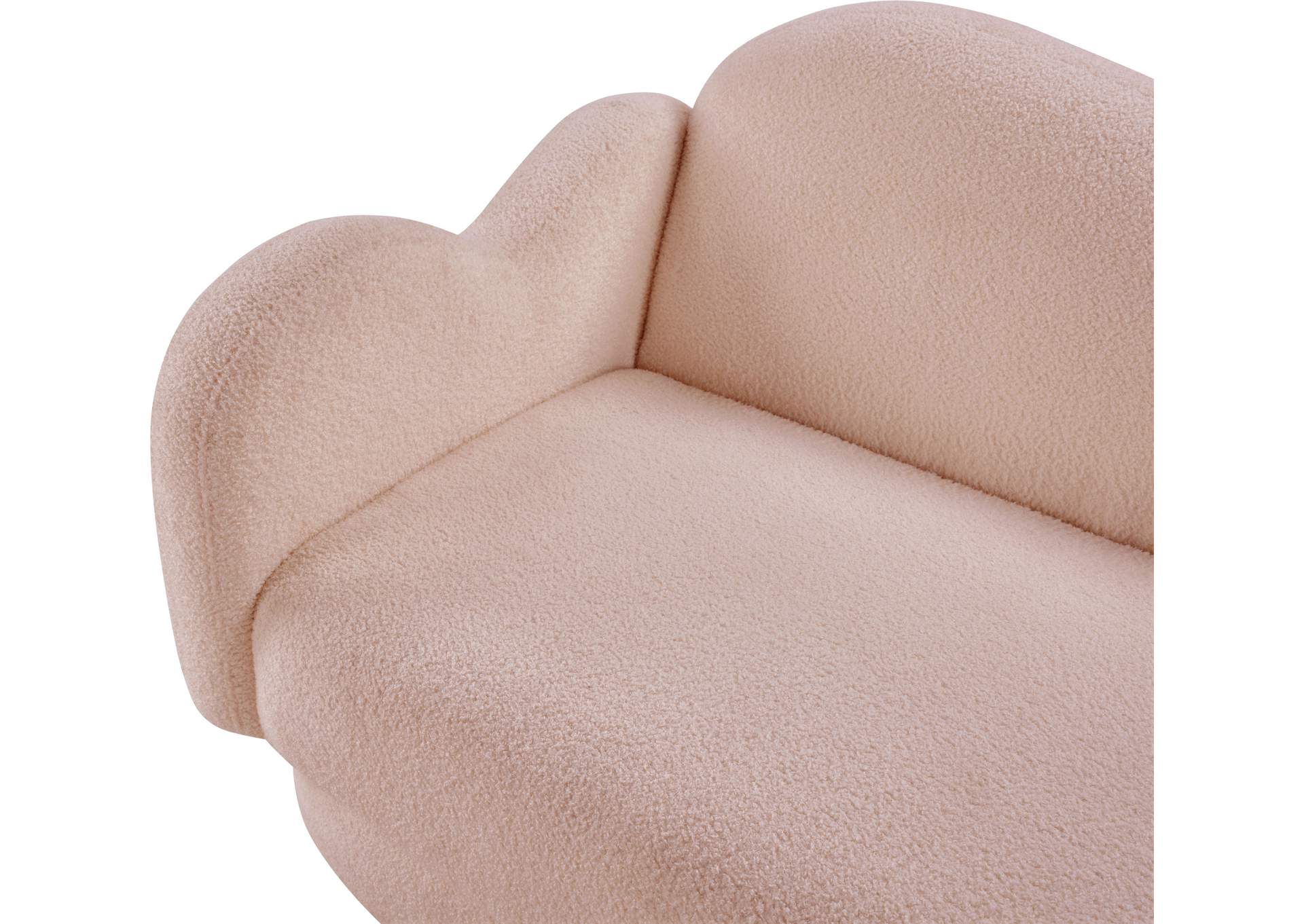 Bloom Pink Teddy Fabric Loveseat