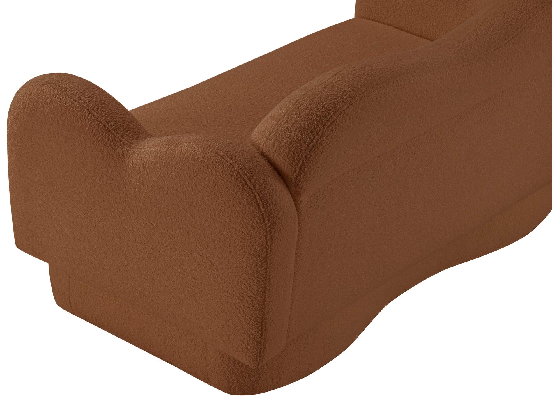 Bloom Saddle Teddy Fabric Loveseat