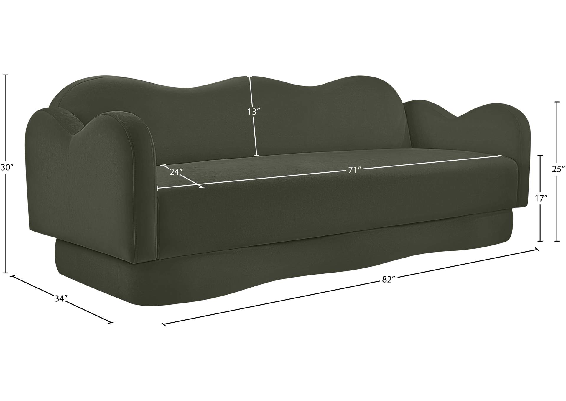 Bloom Green Velvet Sofa image 9
