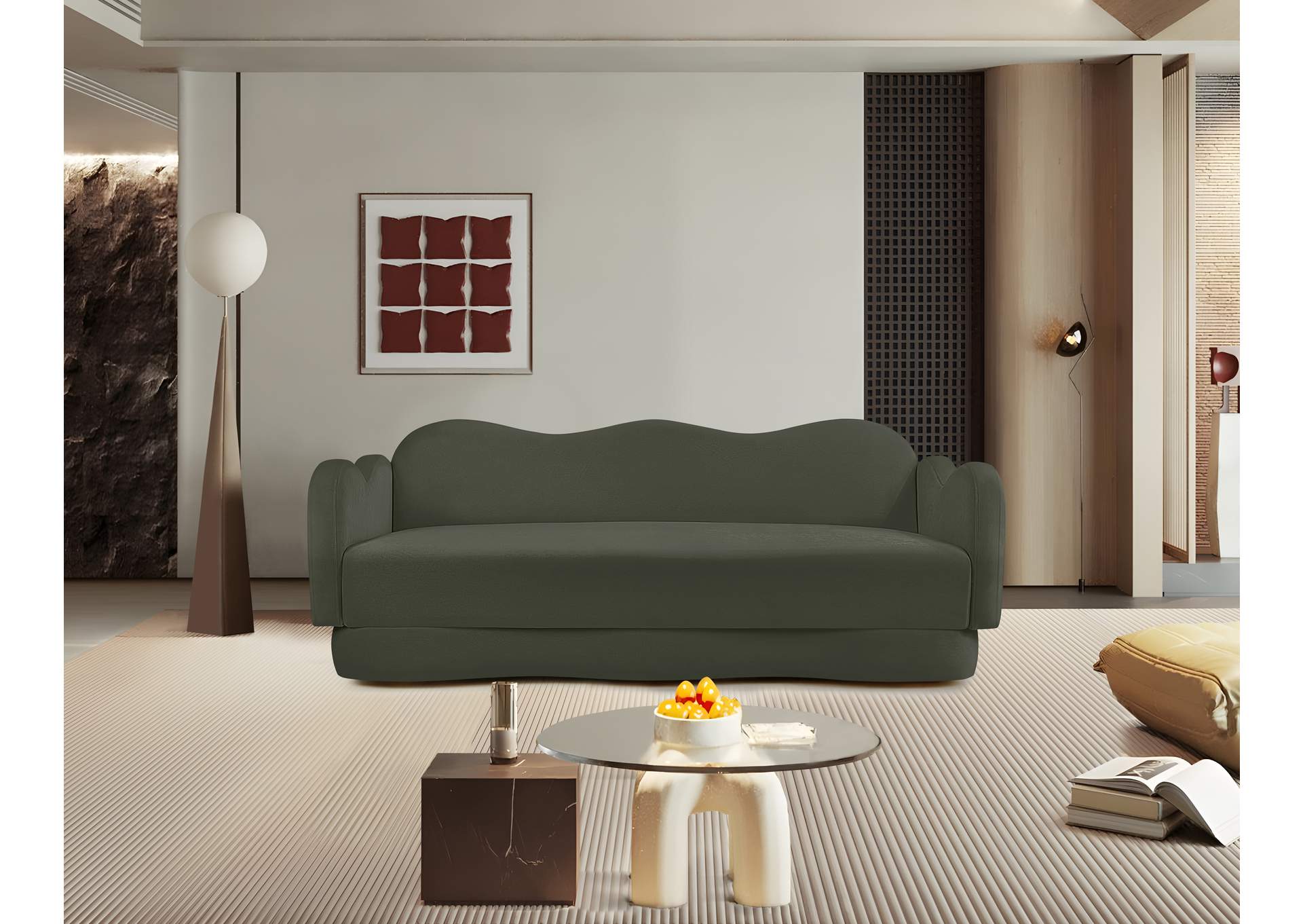 Bloom Green Velvet Sofa image 3