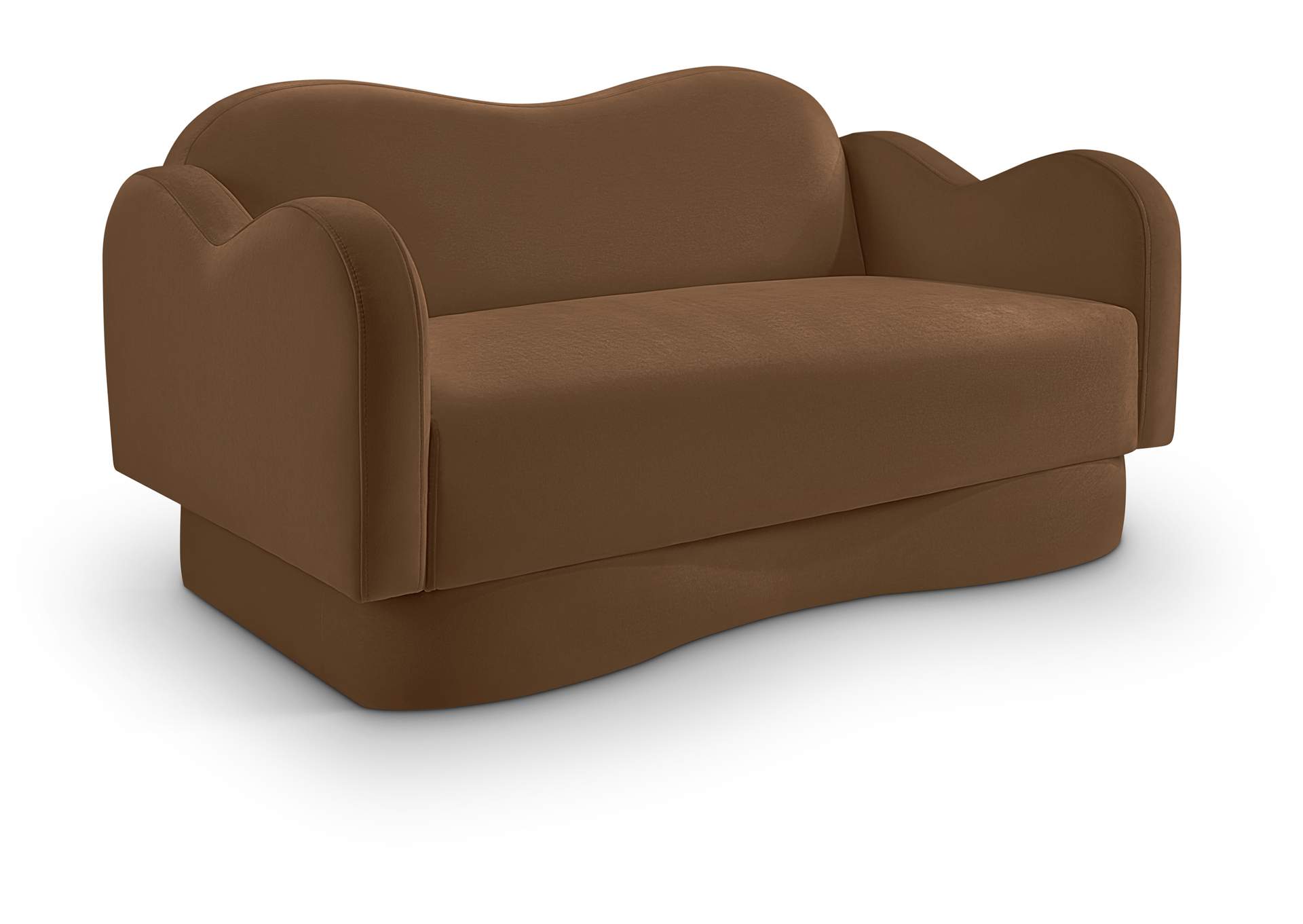 Bloom Saddle Velvet Loveseat image 1