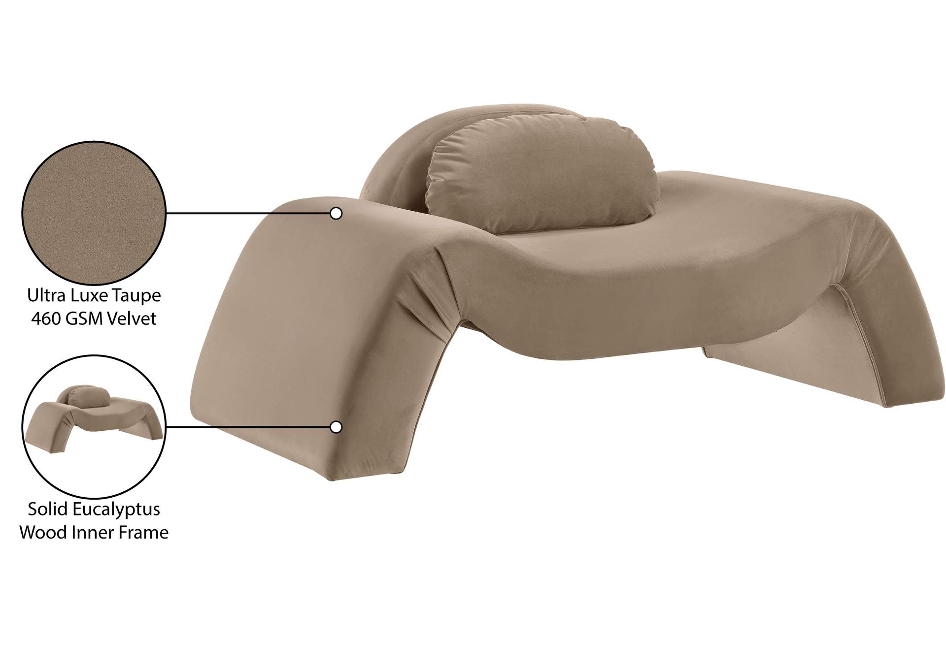 Austin Taupe Velvet Chair