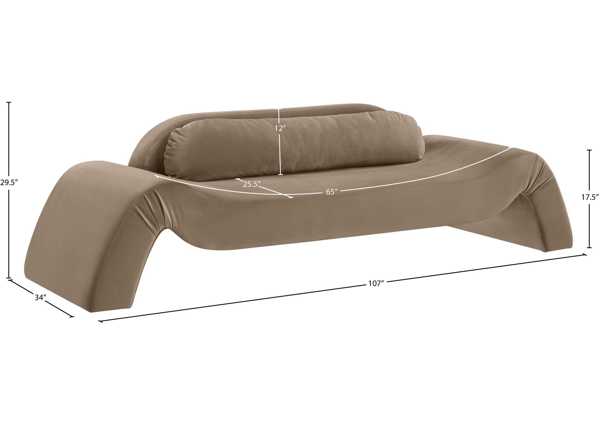 Austin Taupe Velvet Sofa