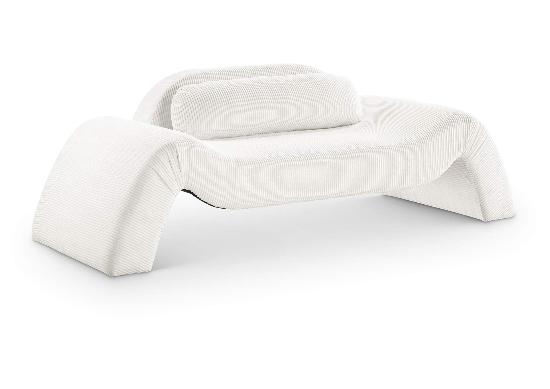 Austin Cream Corduroy Fabric Loveseat image 1