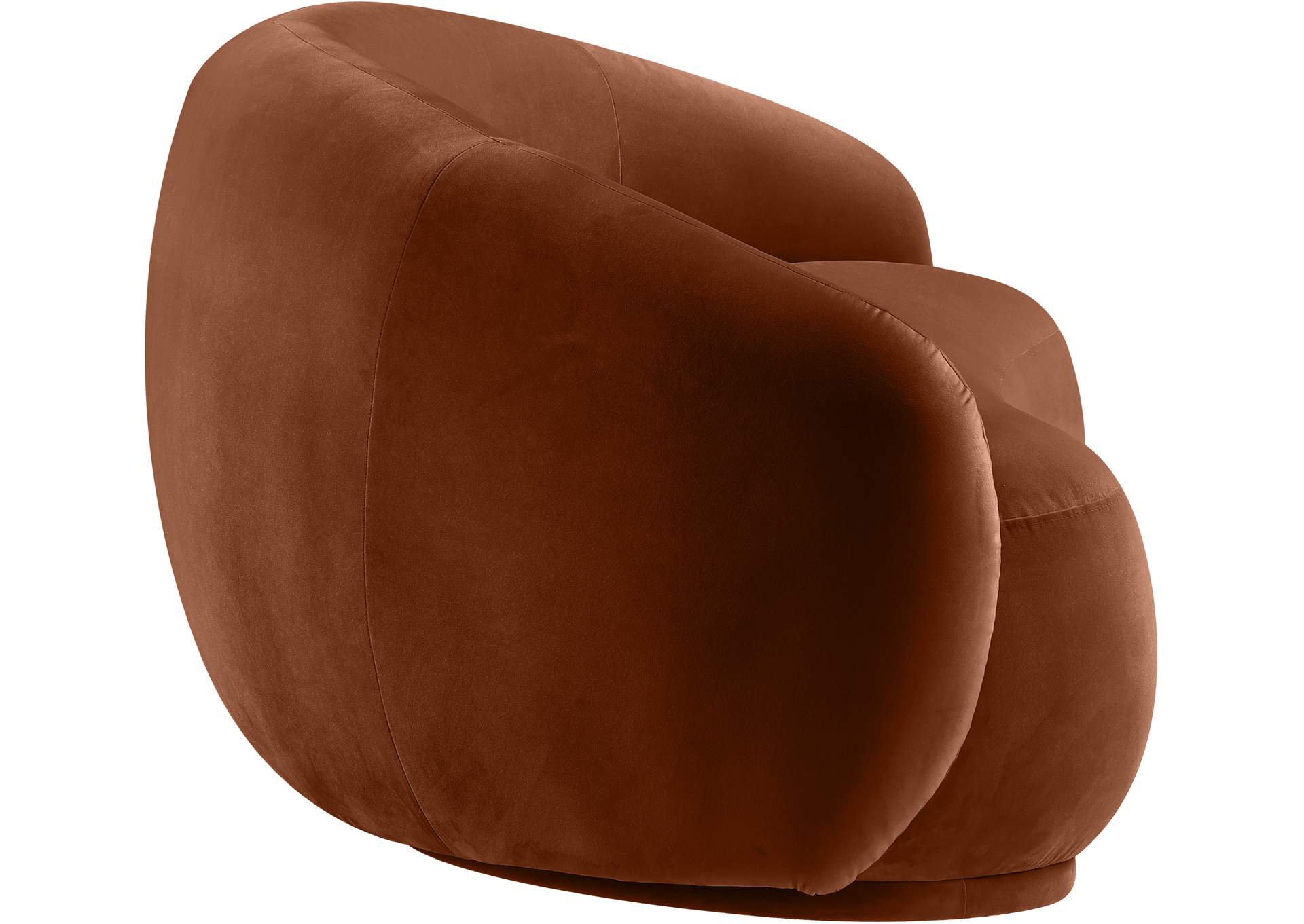 Emery Cognac Velvet Loveseat