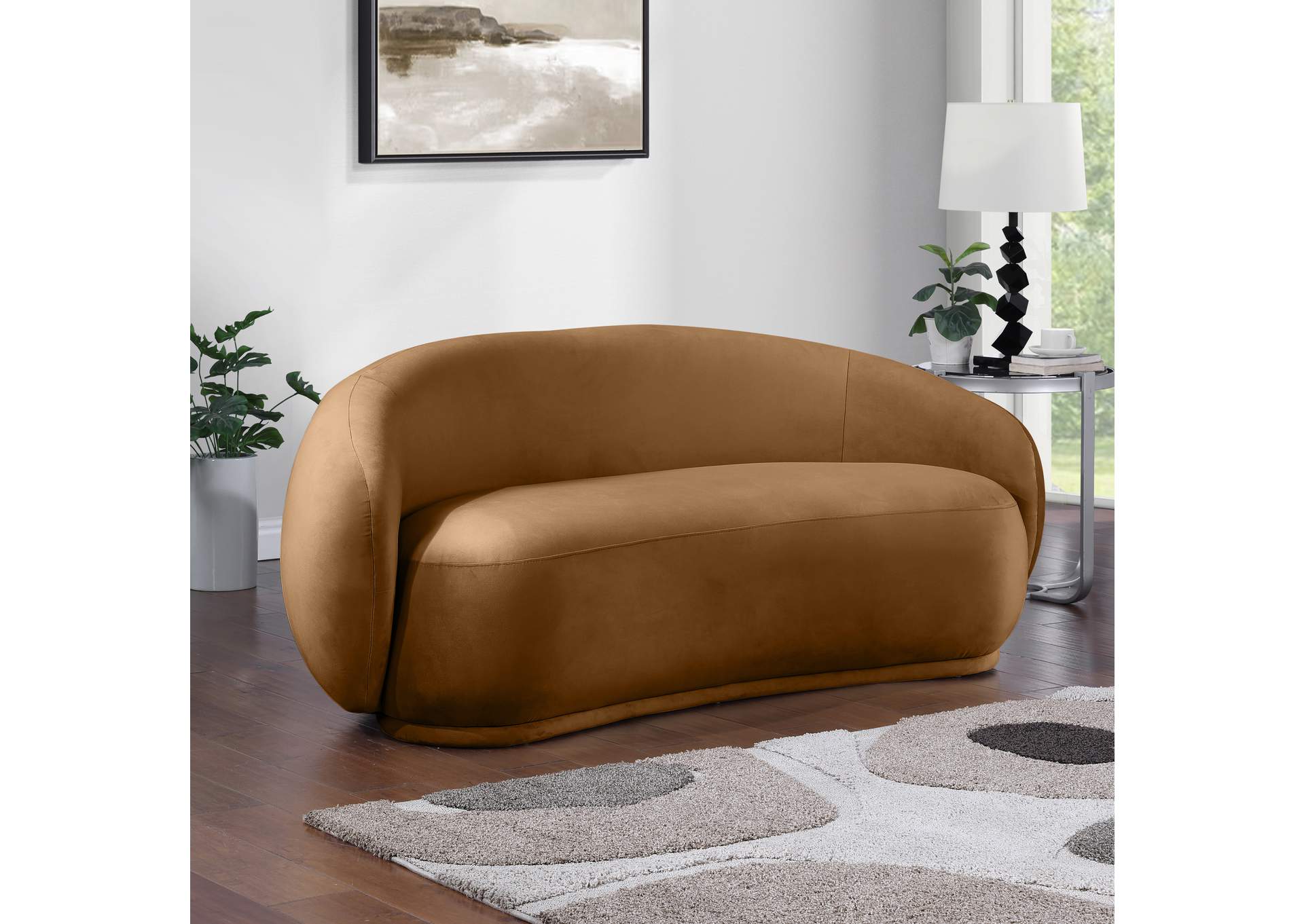 Emery Saddle Velvet Loveseat