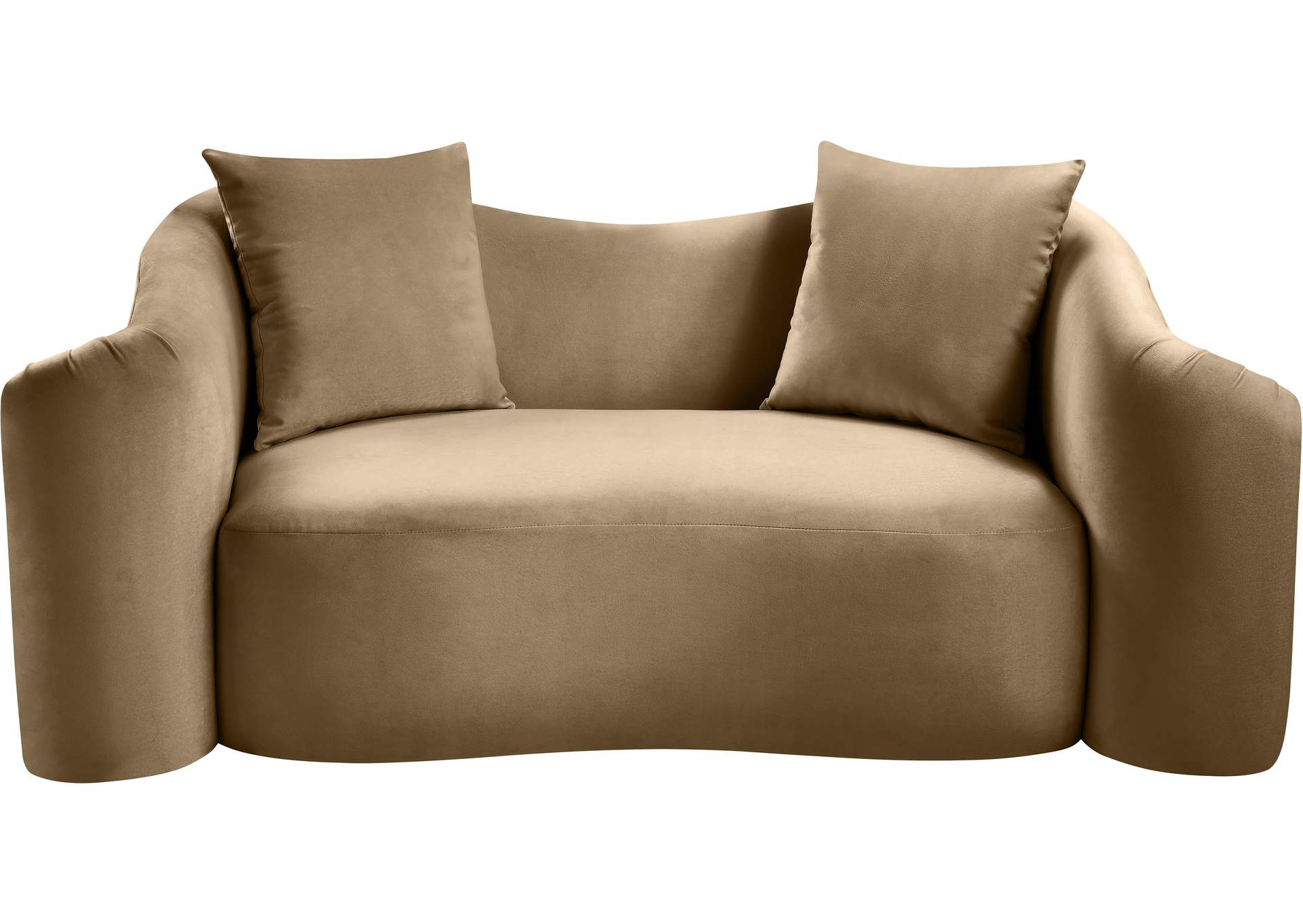 Destin Beige Velvet Loveseat