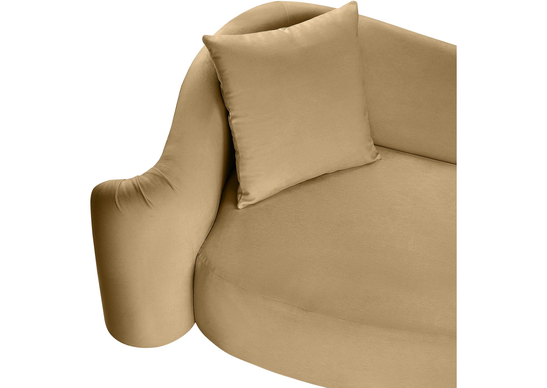 Destin Camel Velvet Loveseat image 3