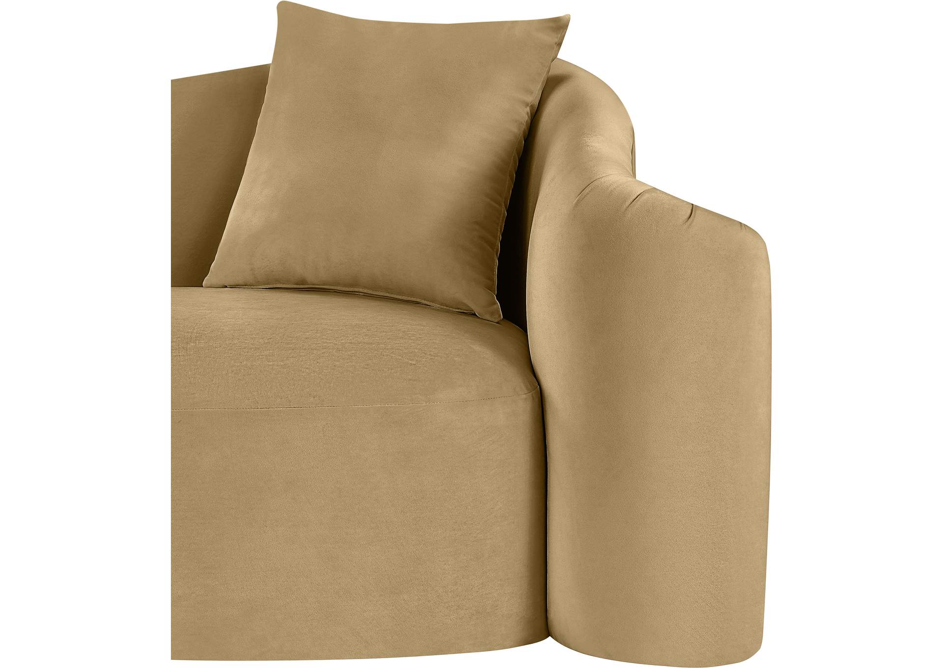 Destin Camel Velvet Loveseat image 11