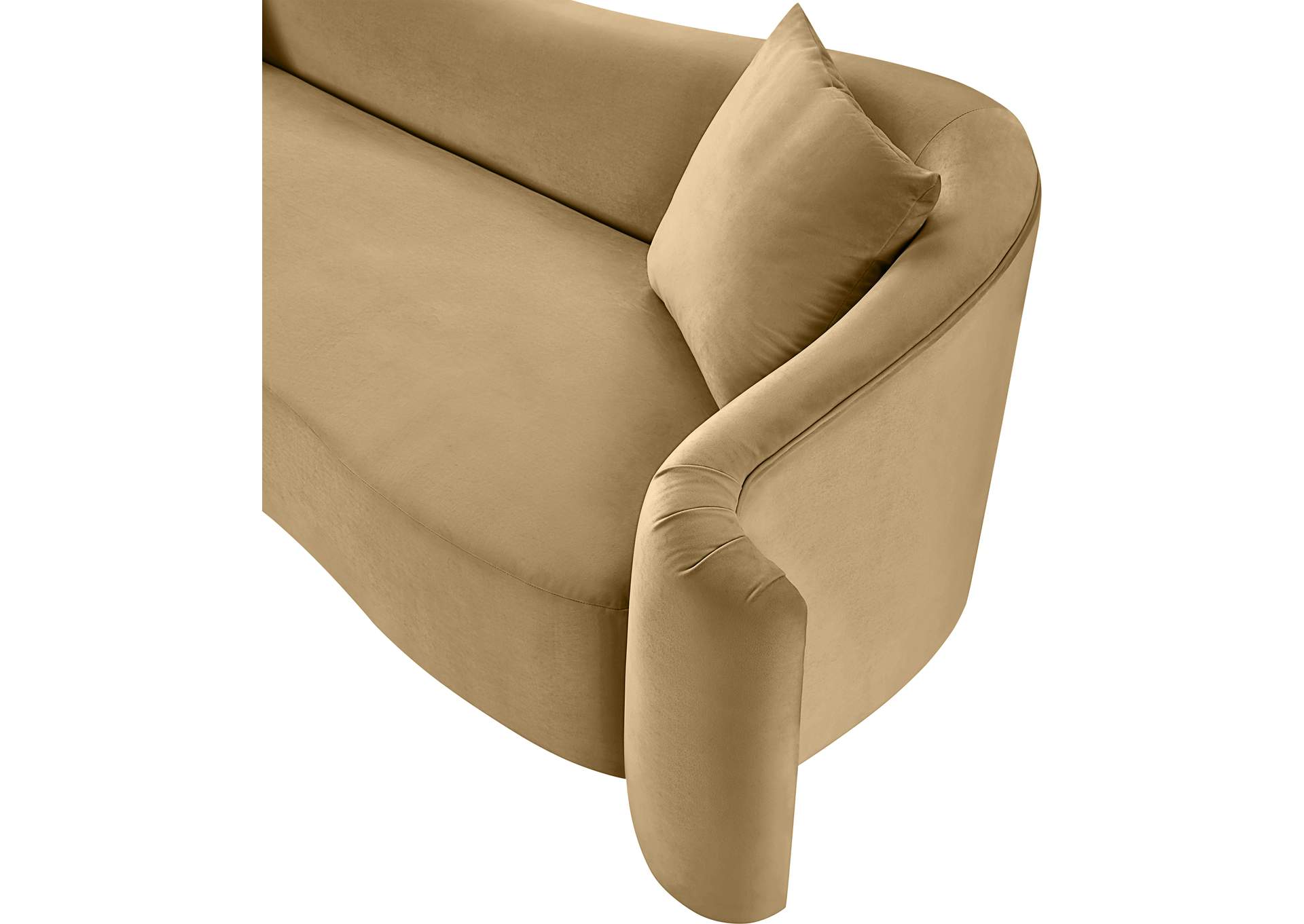 Destin Camel Velvet Loveseat image 10