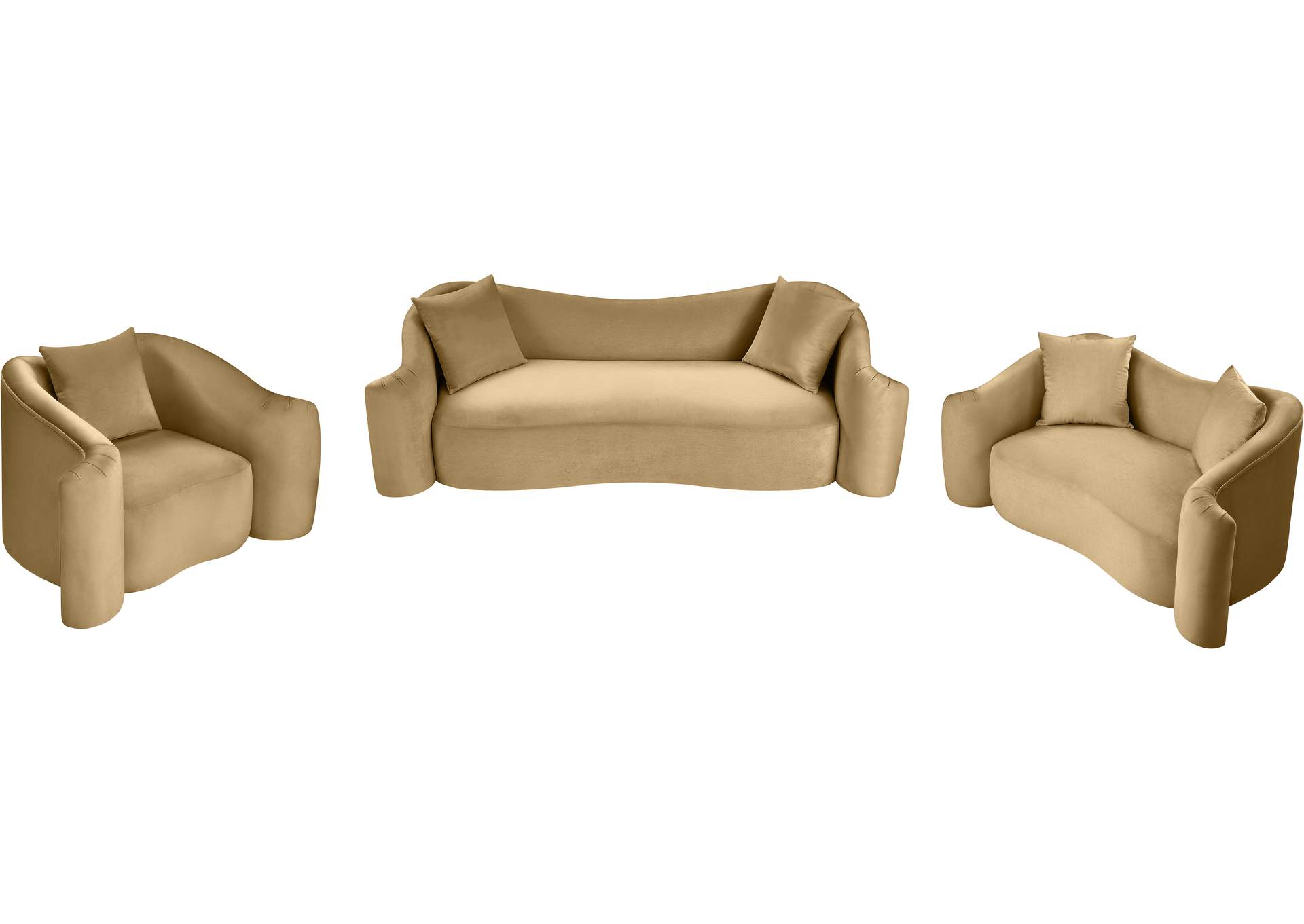 Destin Camel Velvet Loveseat image 8