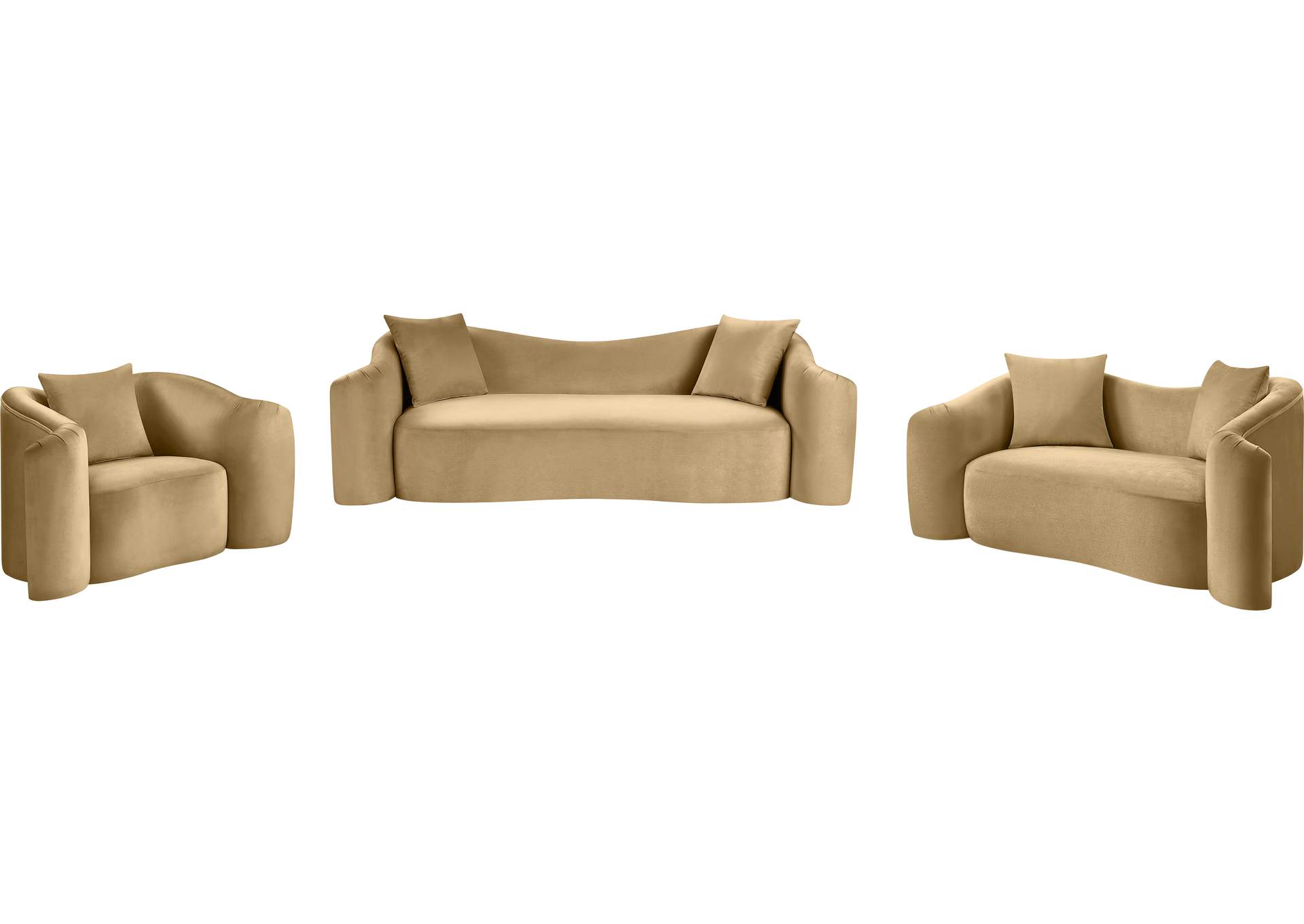 Destin Camel Velvet Loveseat image 7