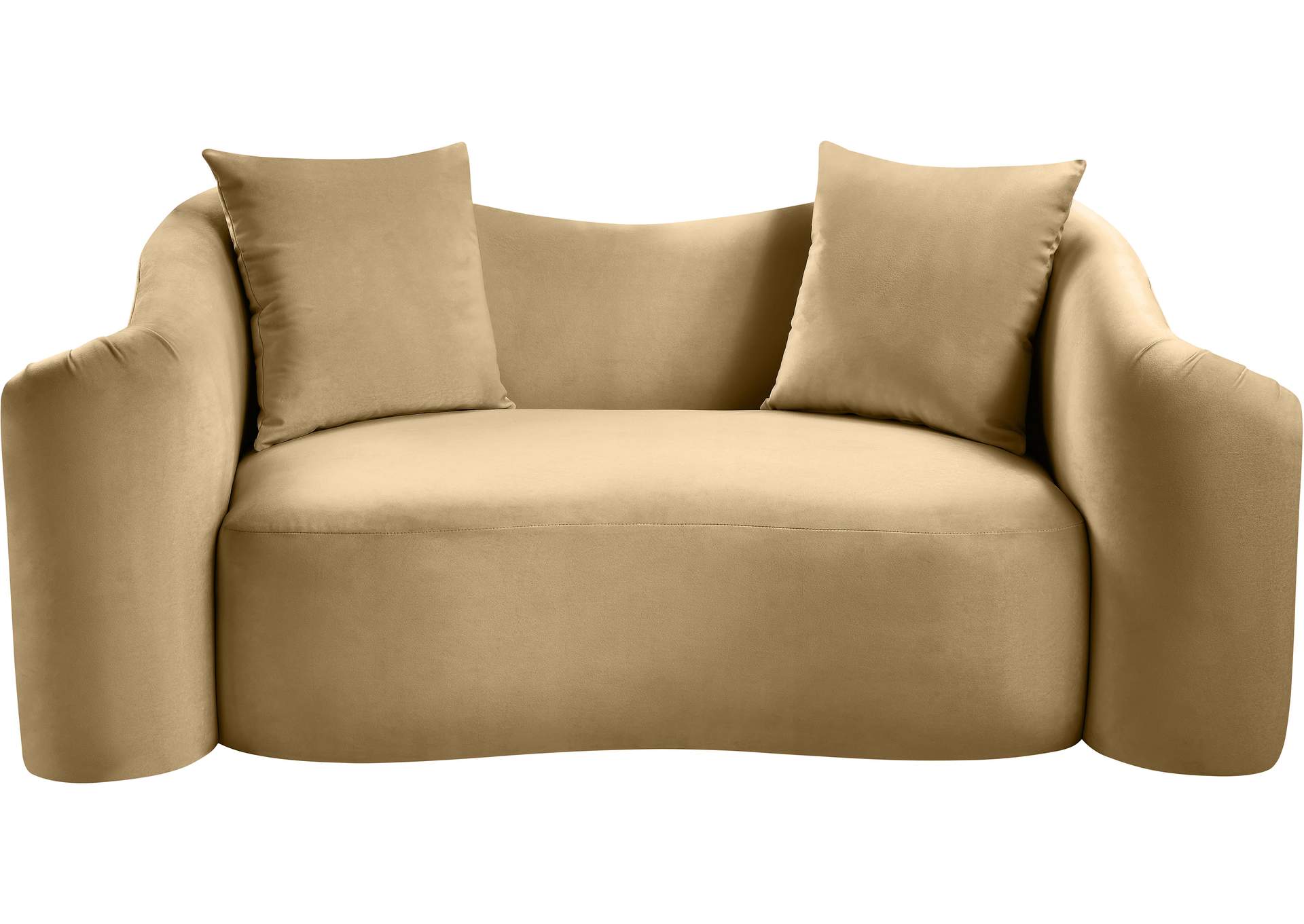 Destin Camel Velvet Loveseat image 18