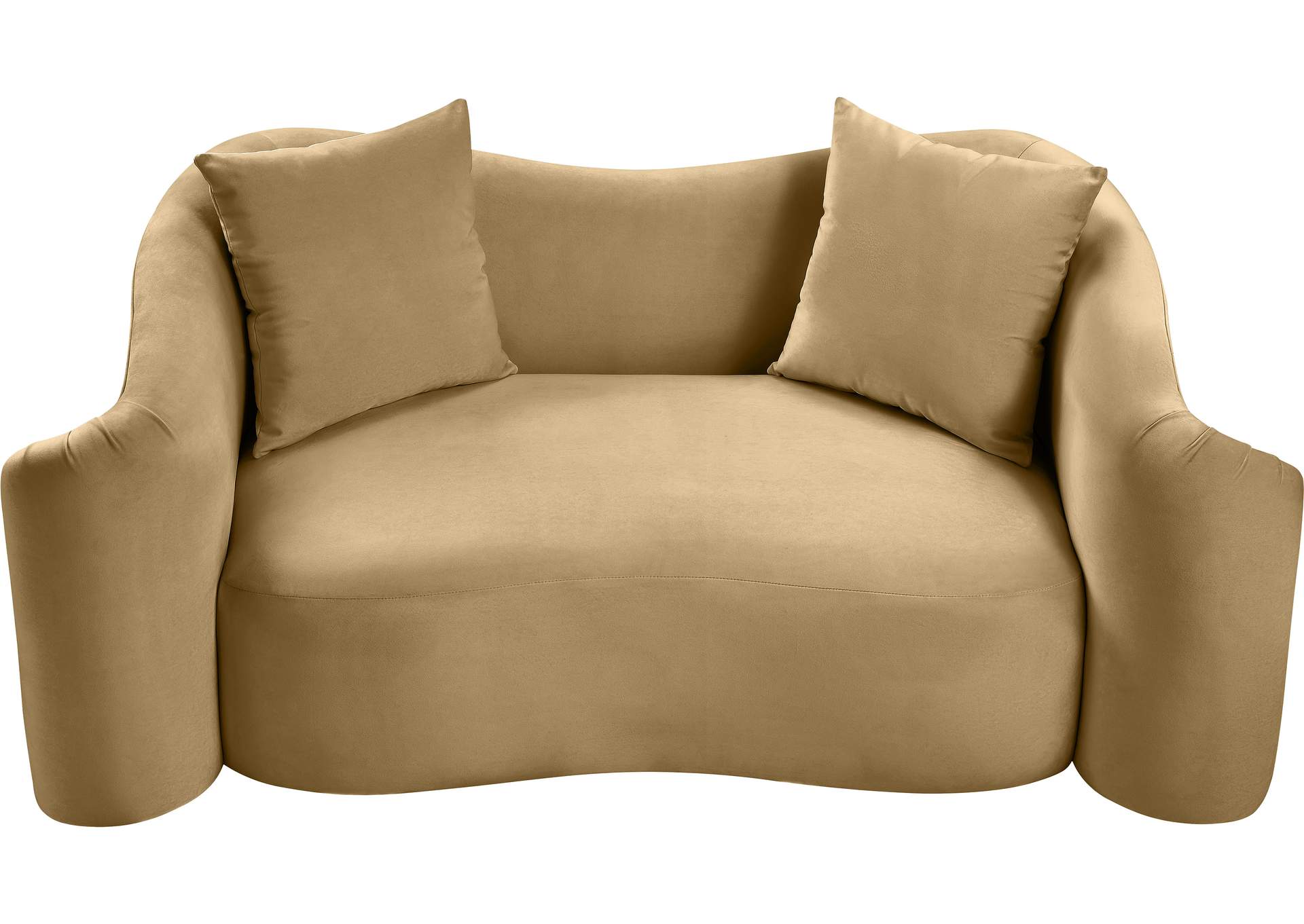 Destin Camel Velvet Loveseat image 17