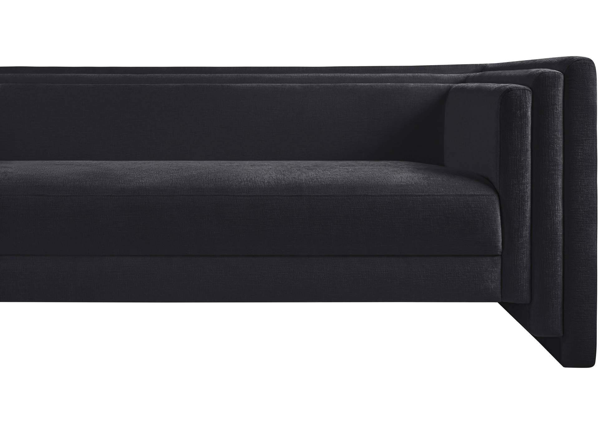 Everett 88. 5 Inch Black Chenille Fabric Upholstered Sofa image 13