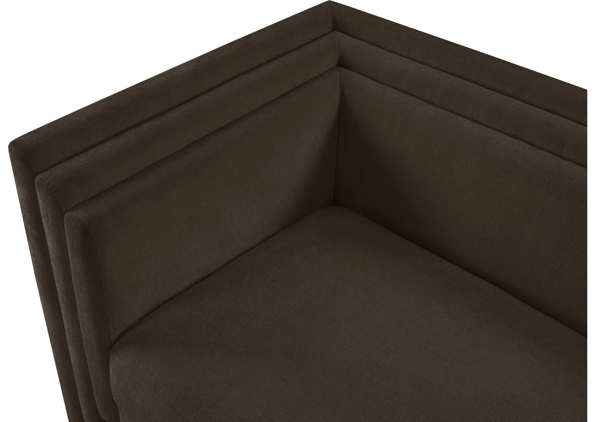 Everett Brown Chenille Fabric Loveseat