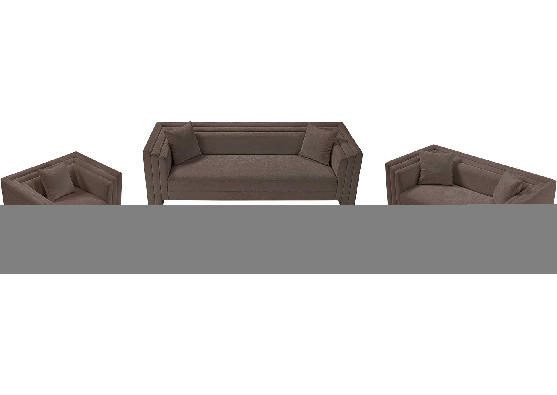 Everett 88. 5 Inch Brown Chenille Fabric Upholstered Sofa image 9