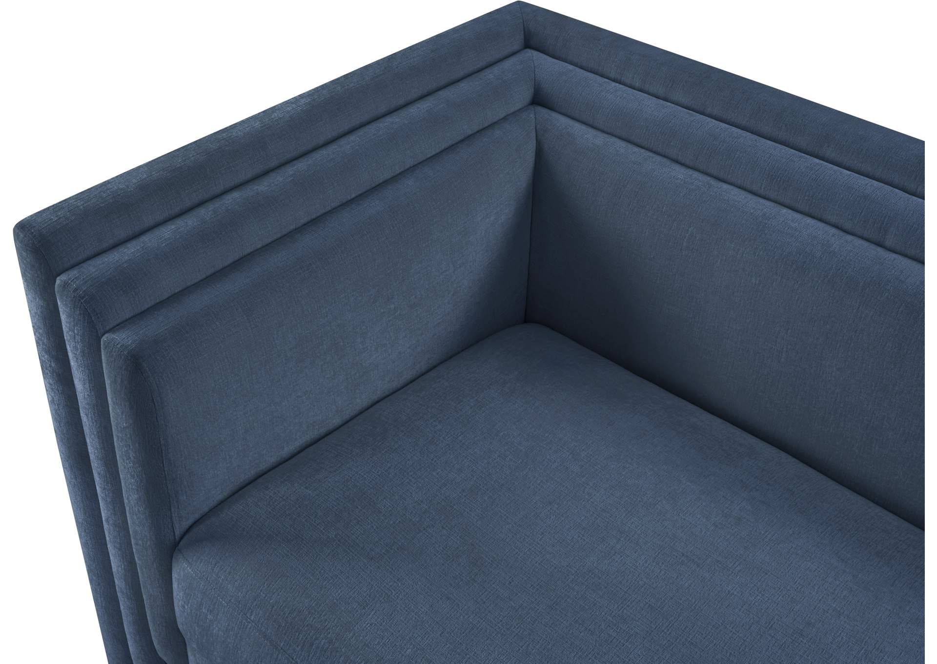 Everett Light Blue Chenille Fabric Loveseat