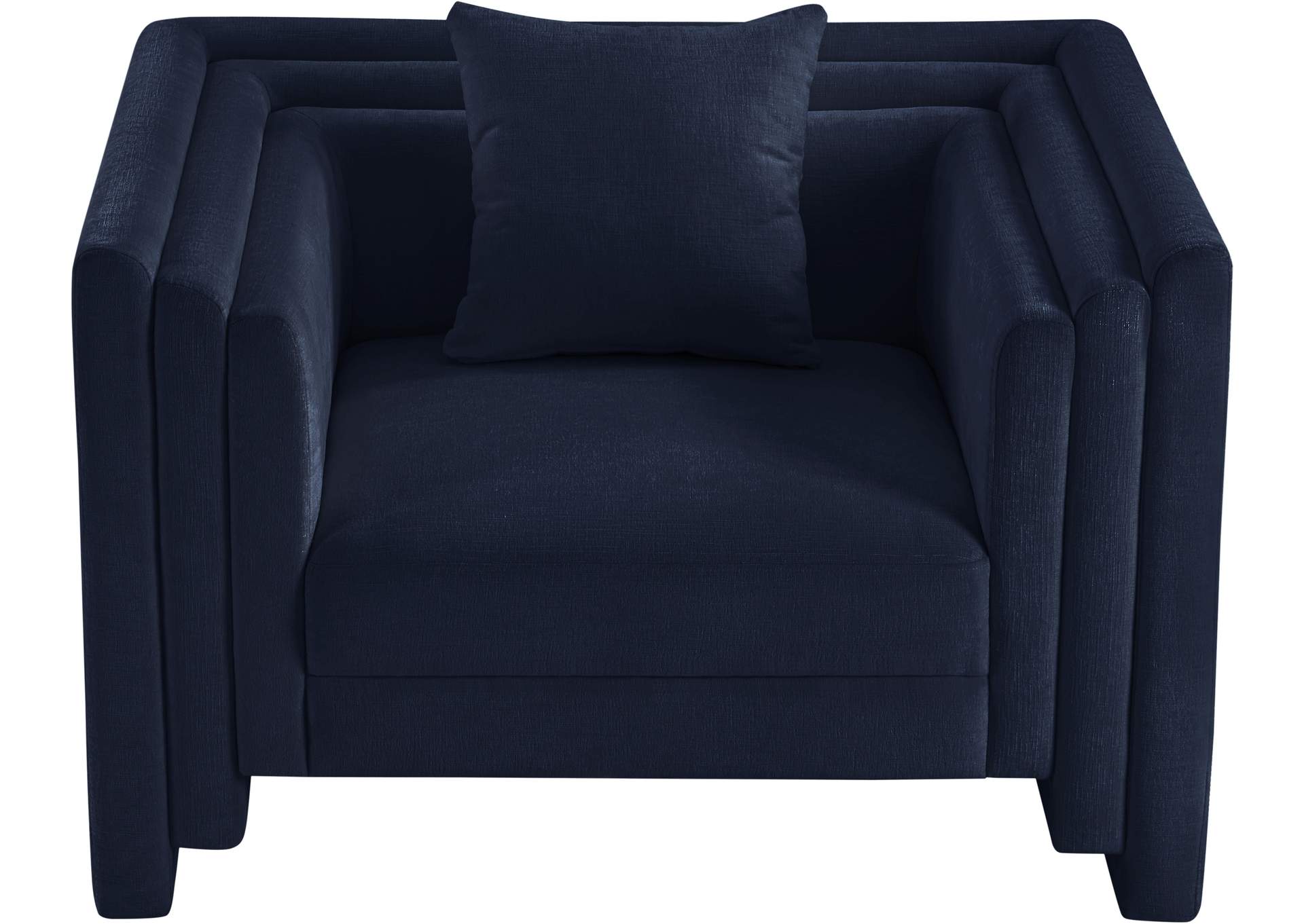Everett Navy Chenille Fabric Chair