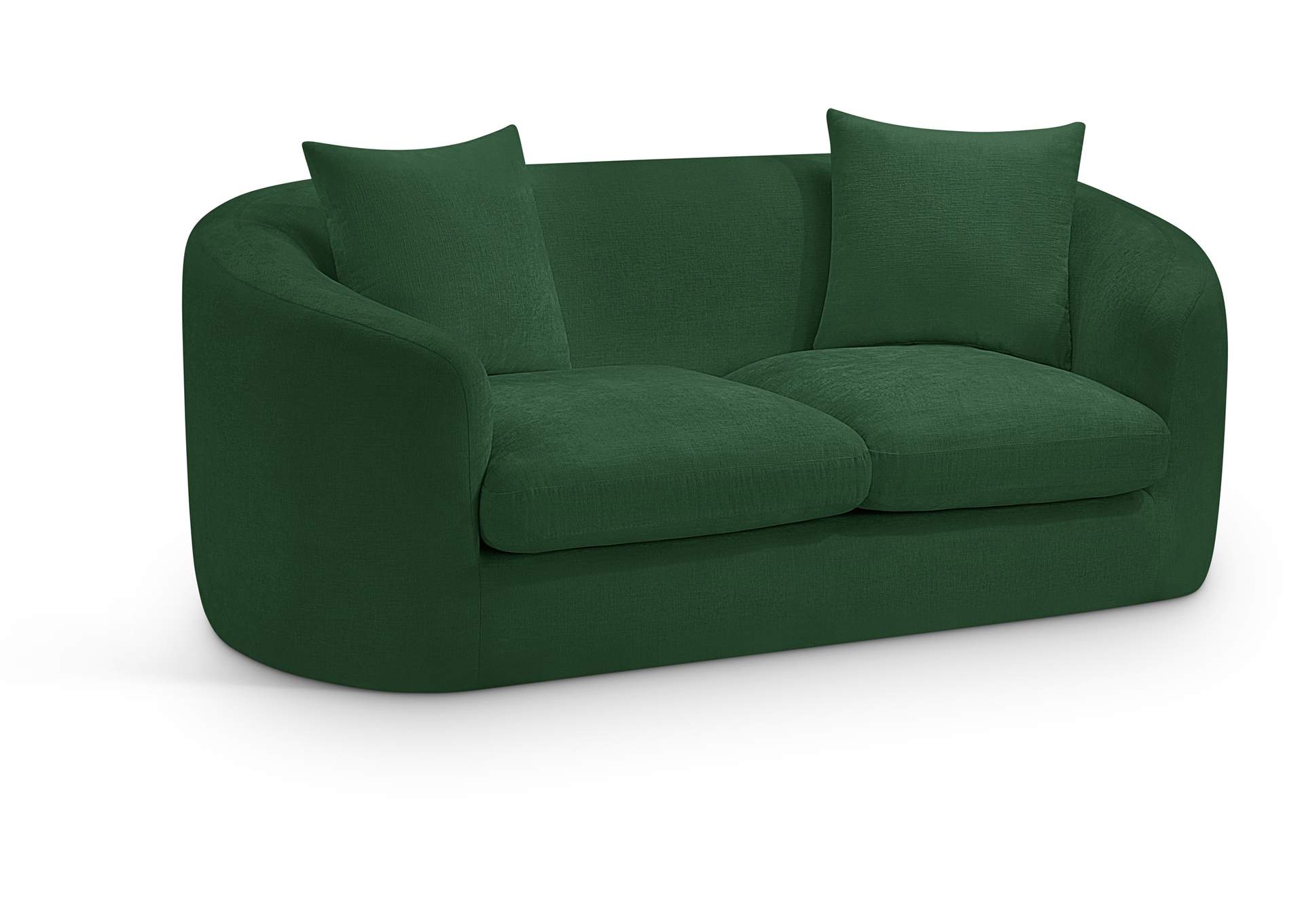 Penelope Green Chenille Fabric Loveseat image 1