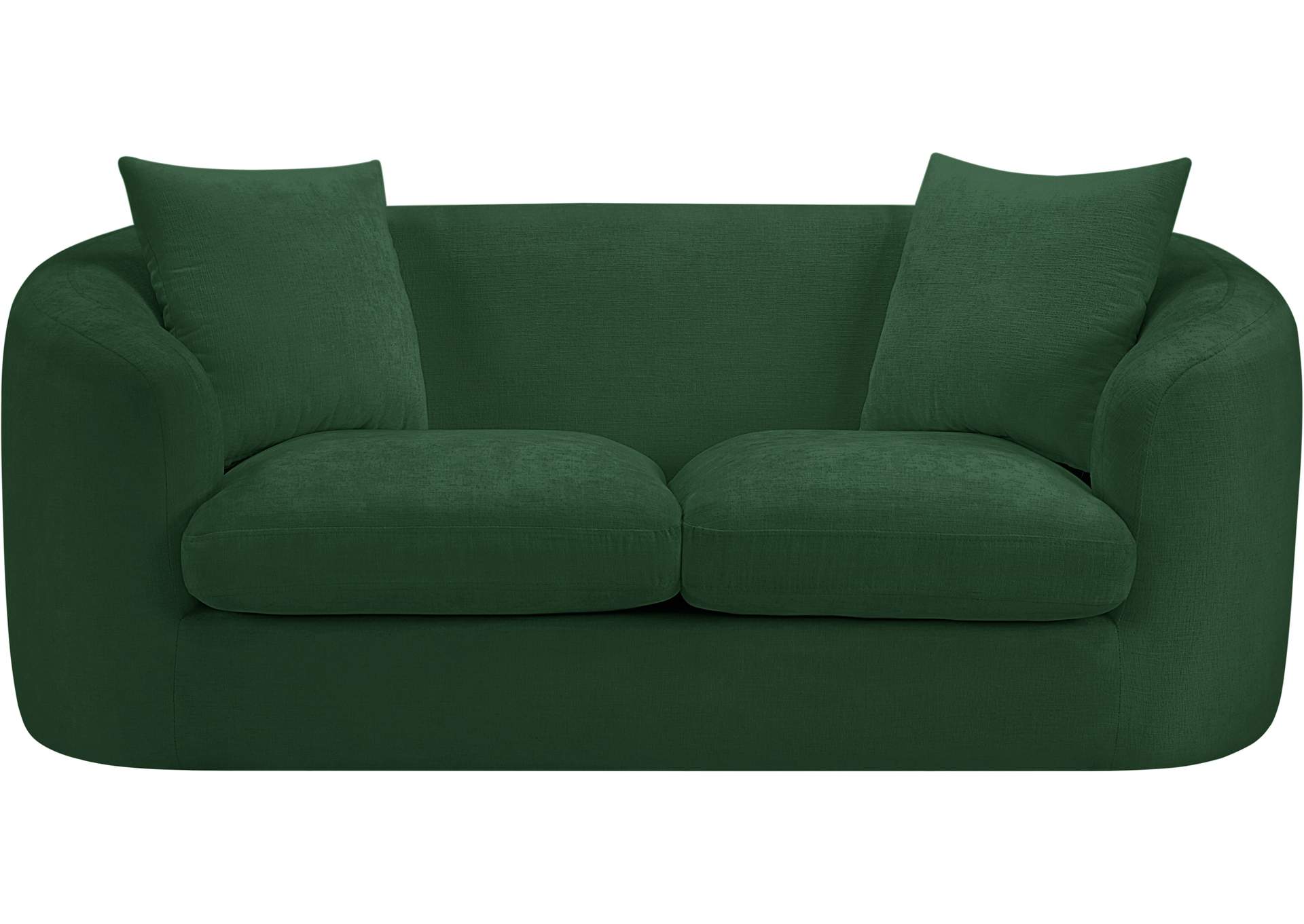 Penelope Green Chenille Fabric Loveseat image 4