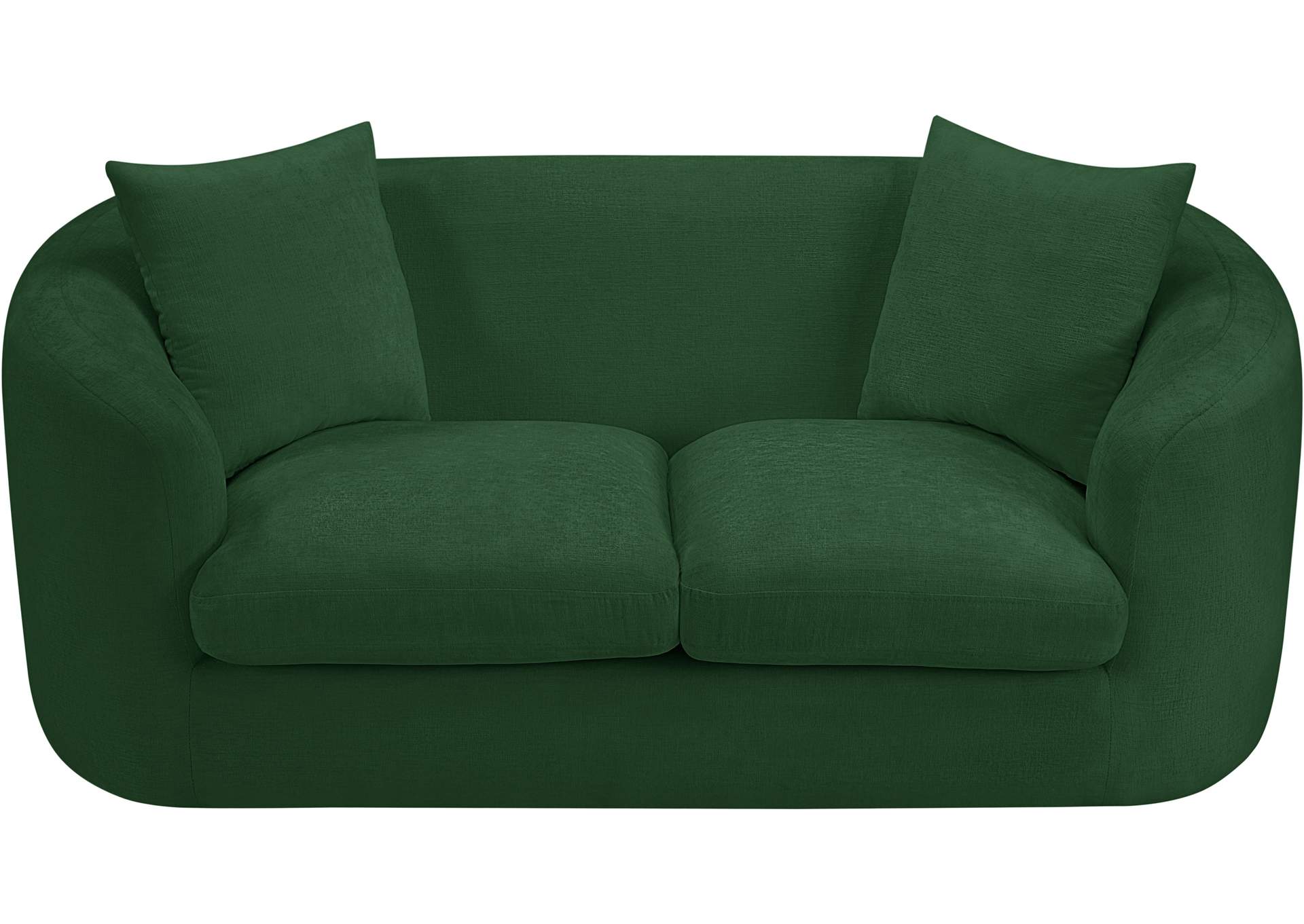 Penelope Green Chenille Fabric Loveseat image 7