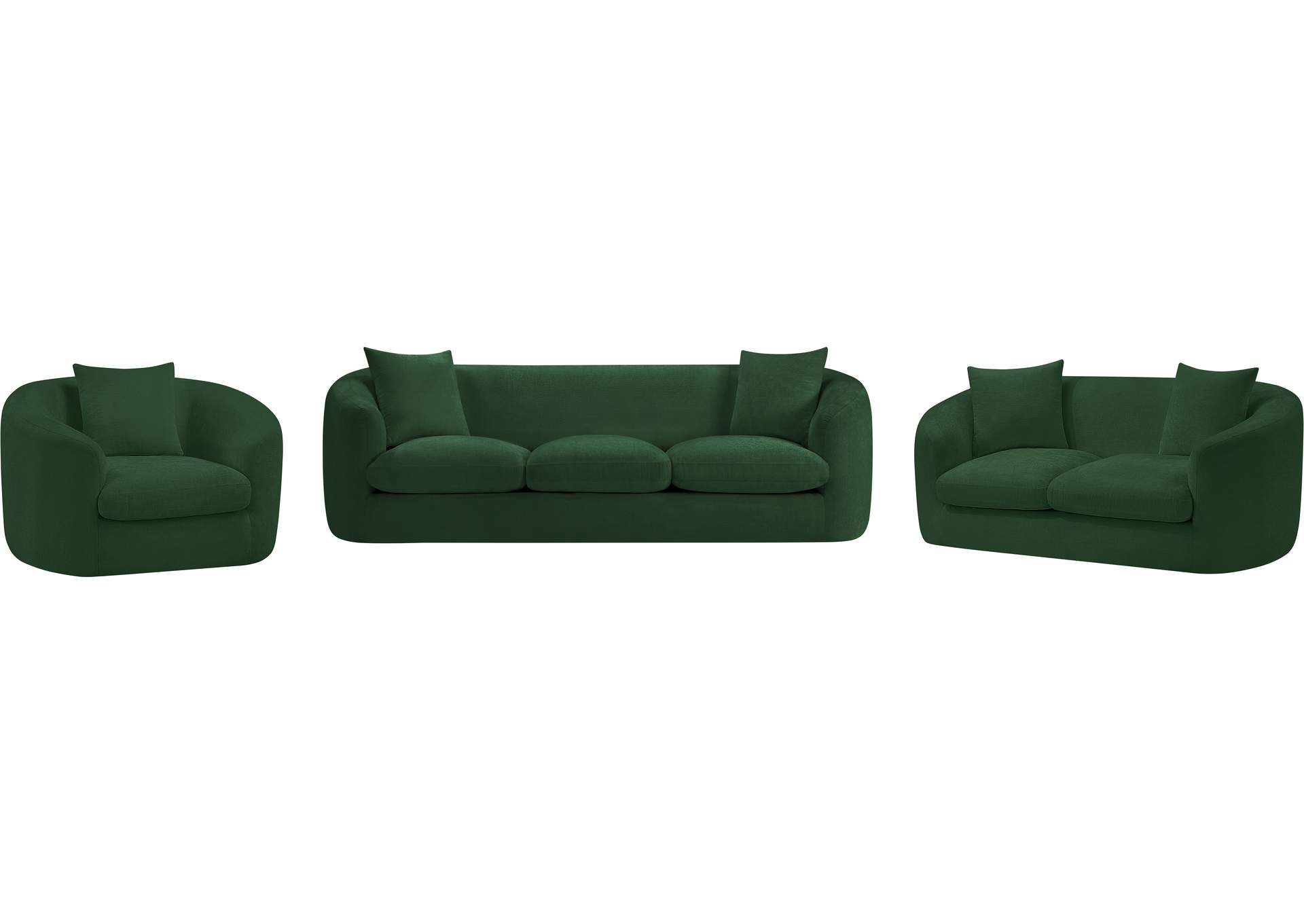 Penelope Green Chenille Fabric Sofa image 12