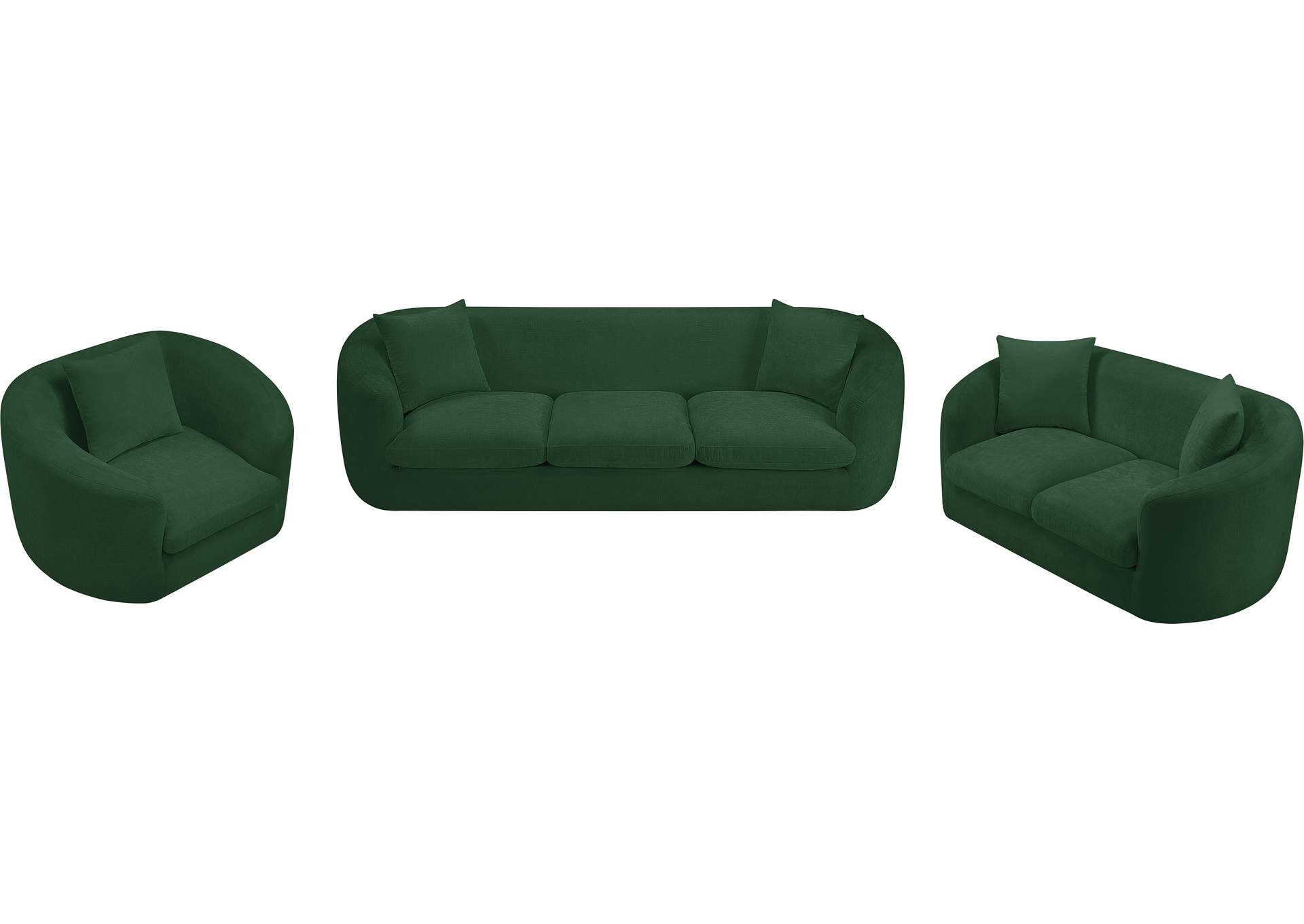 Penelope Green Chenille Fabric Sofa image 13